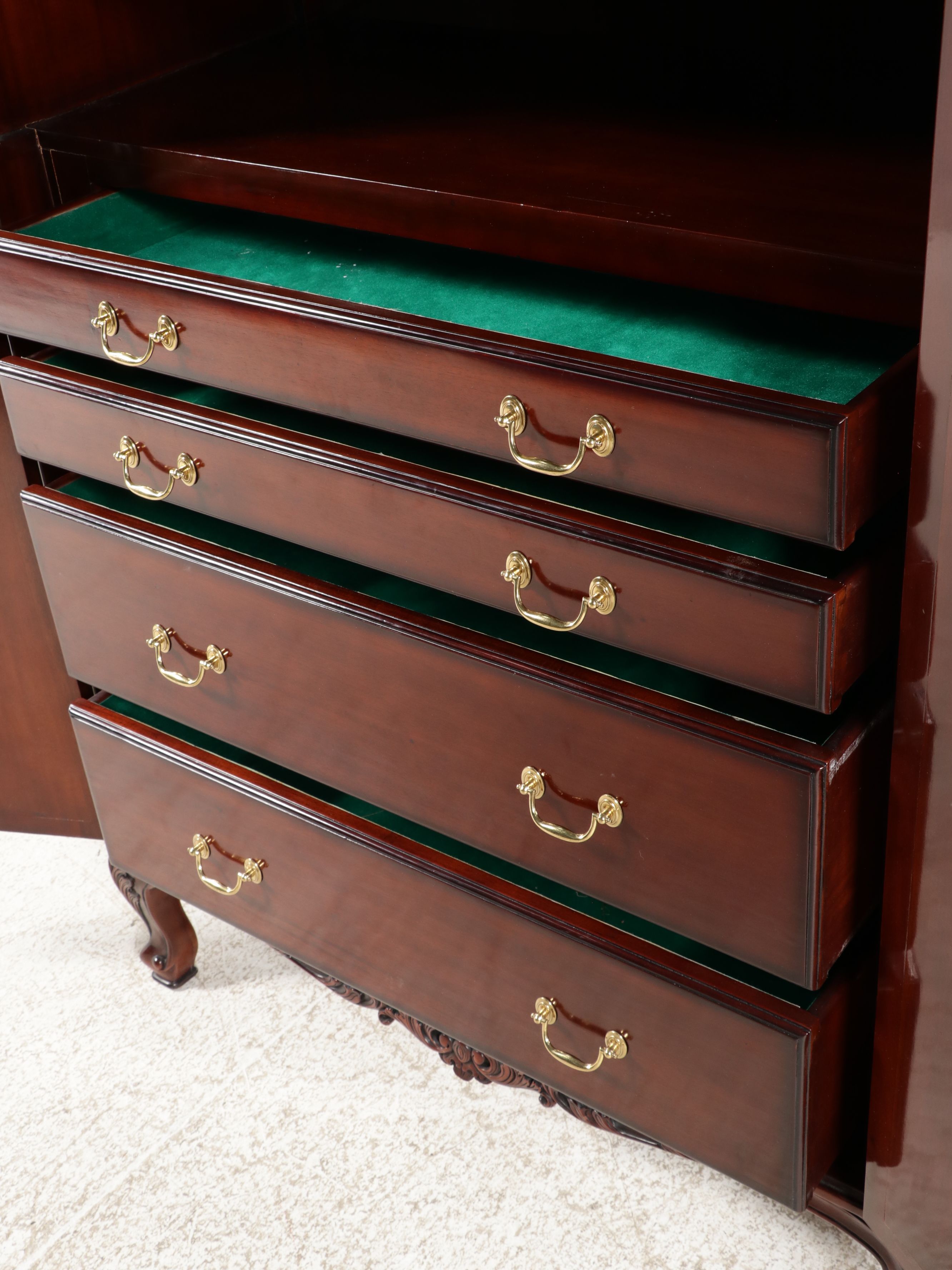 French Provincial Style Cherry Finish Armoire Lyonnaise, Late 20th Century