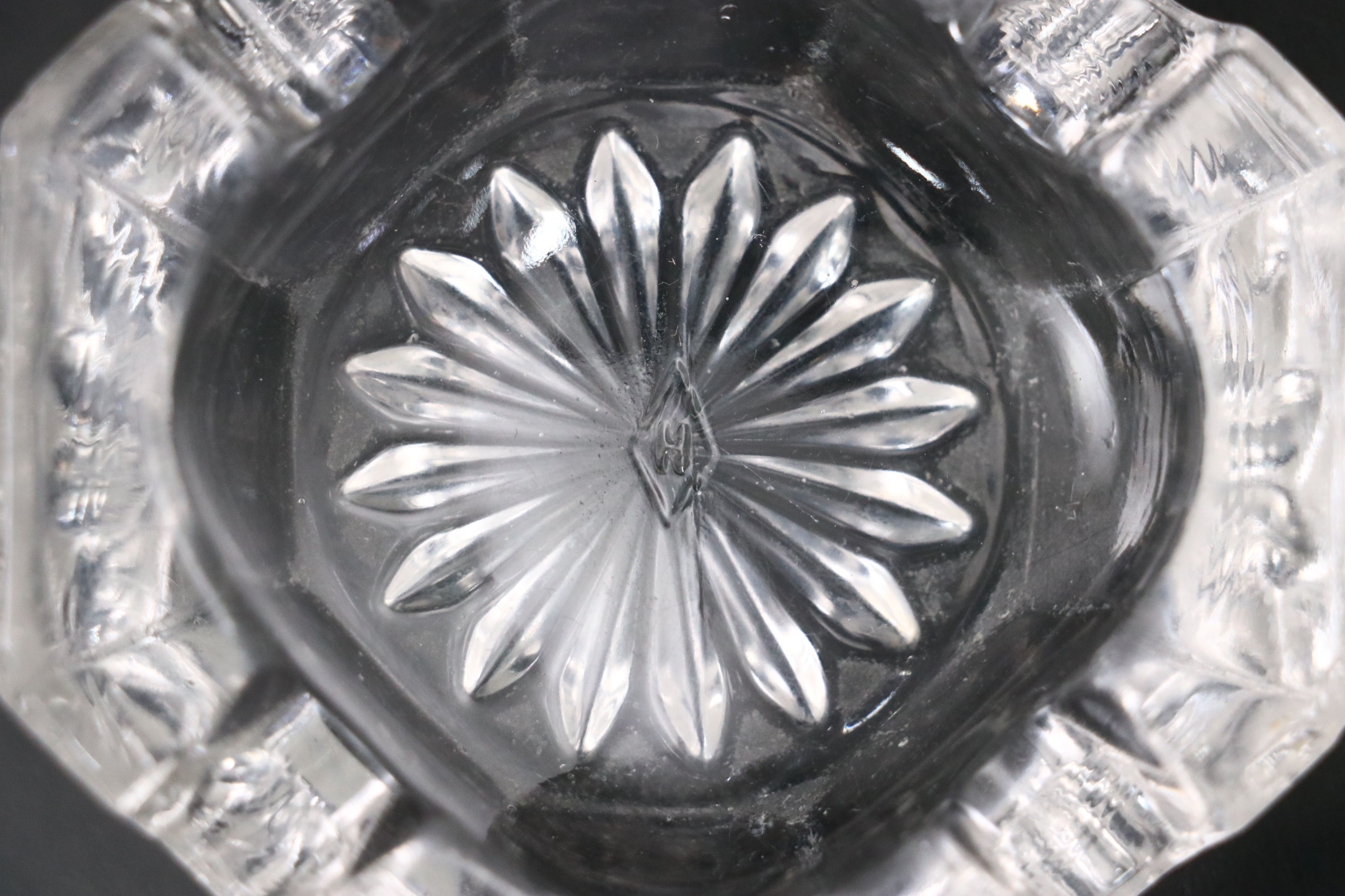 Fostoria "Rearing Horse" Bookend with Heisey Ashtrays and More Glass