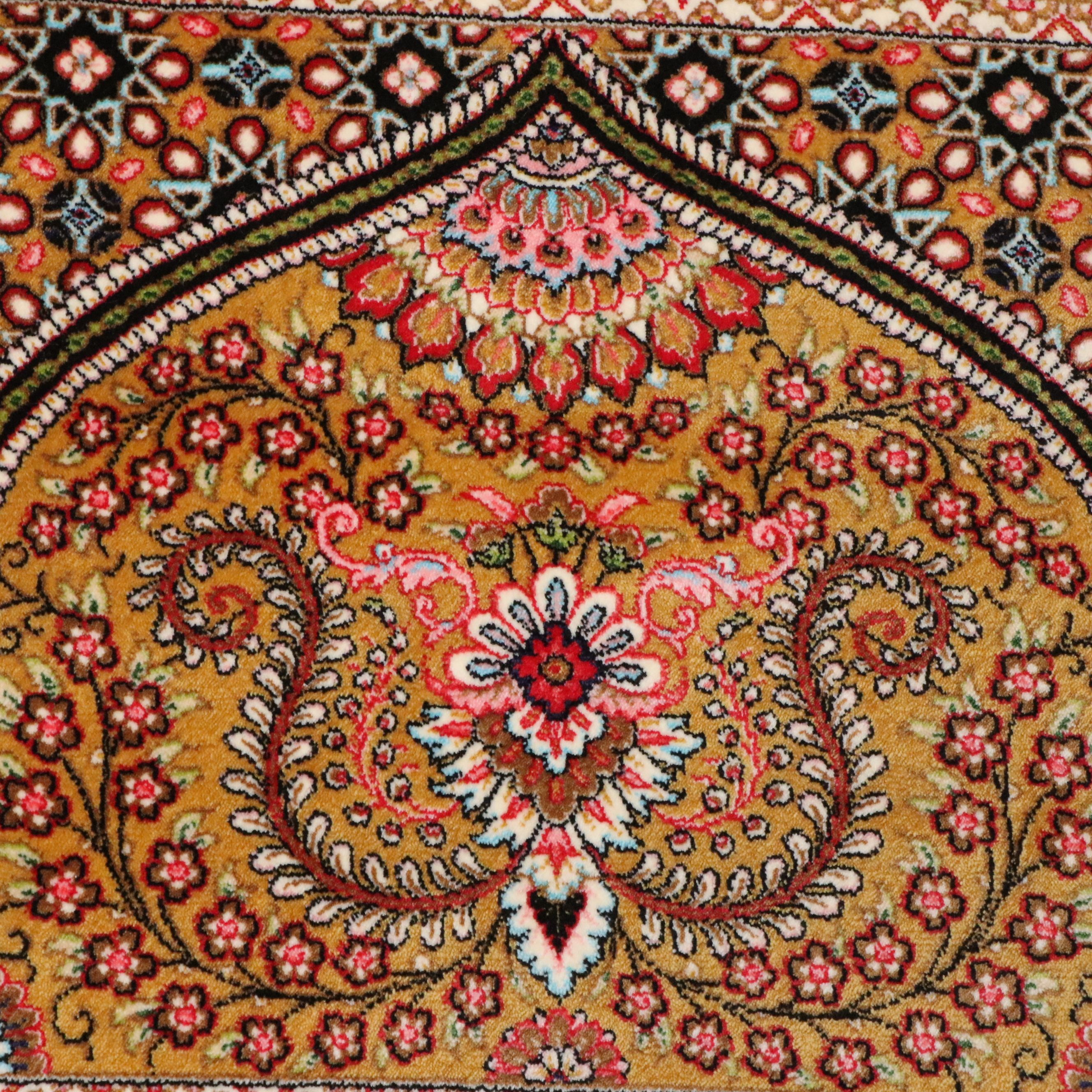 6'8 x 10'3 Machine Made Turkish Qom Style Area Rug