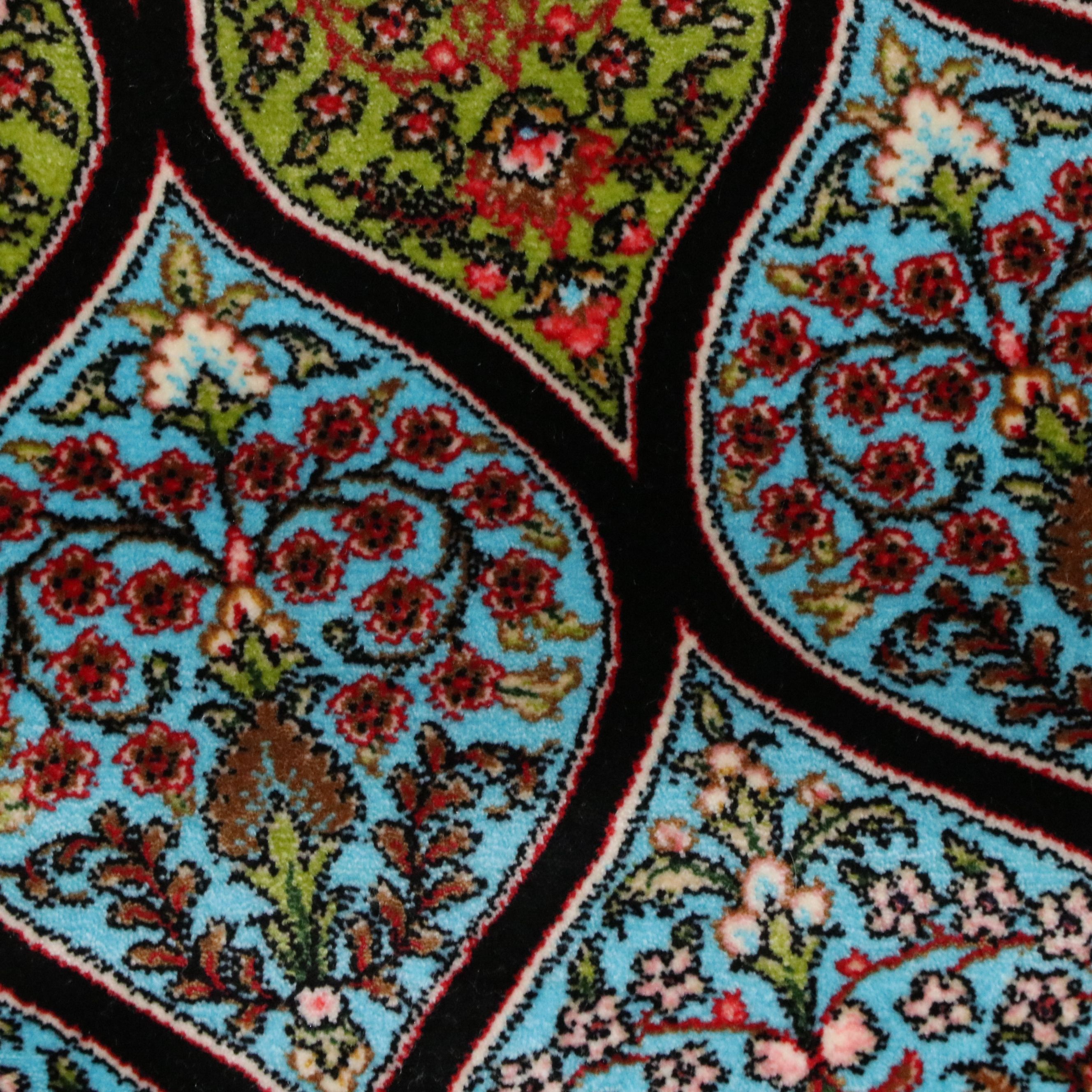 6'8 x 10'3 Machine Made Turkish Qom Style Area Rug