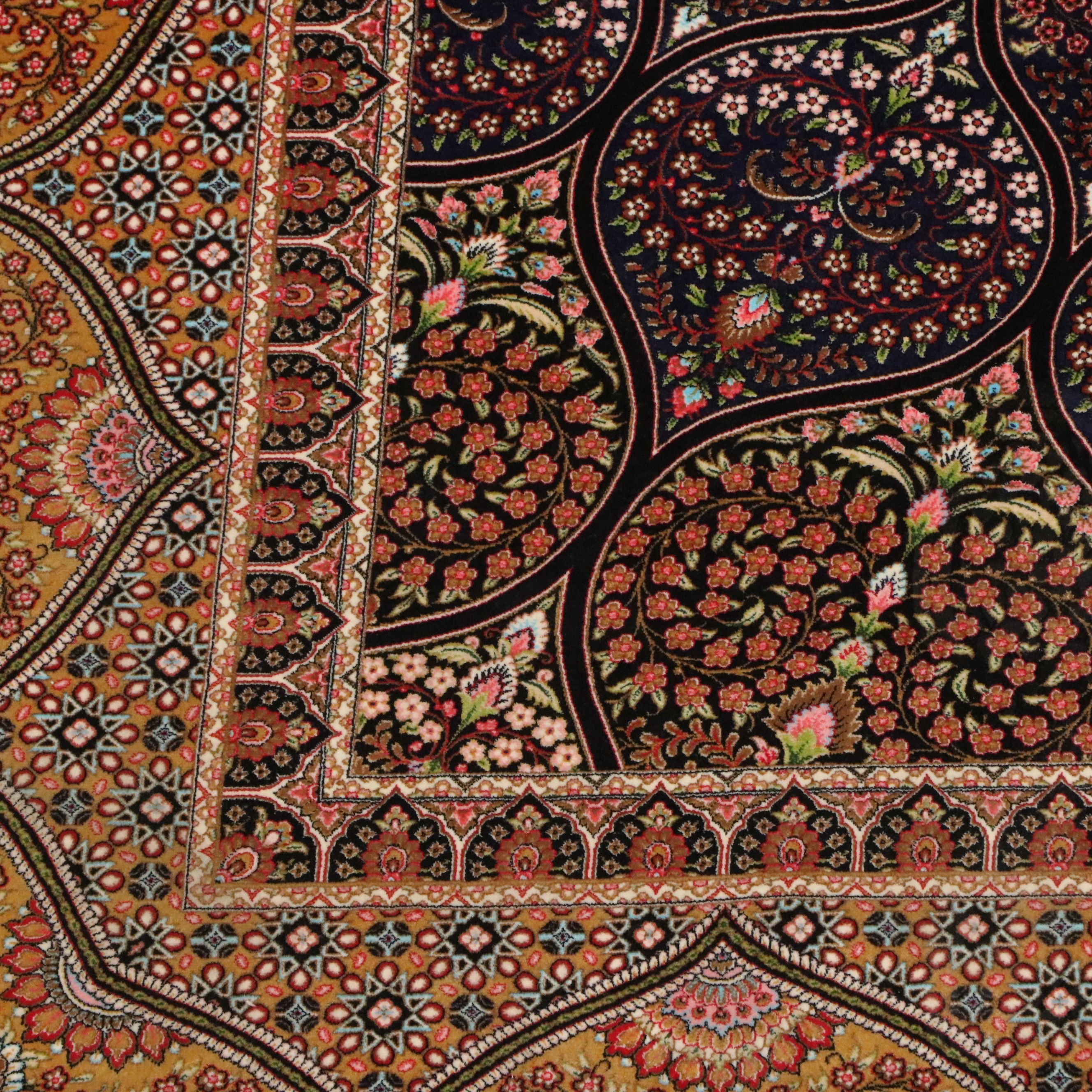 6'8 x 10'3 Machine Made Turkish Qom Style Area Rug