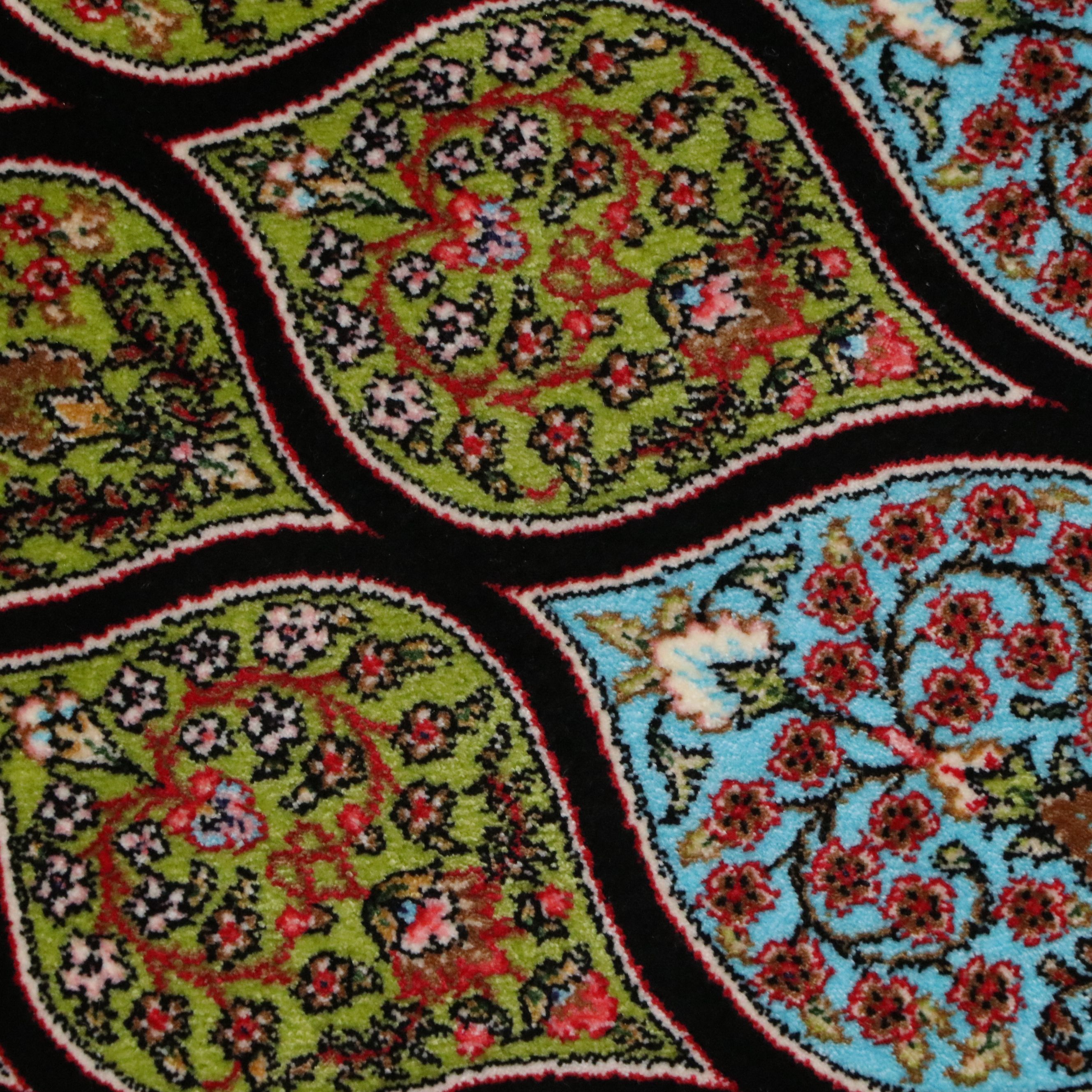 6'8 x 10'3 Machine Made Turkish Qom Style Area Rug