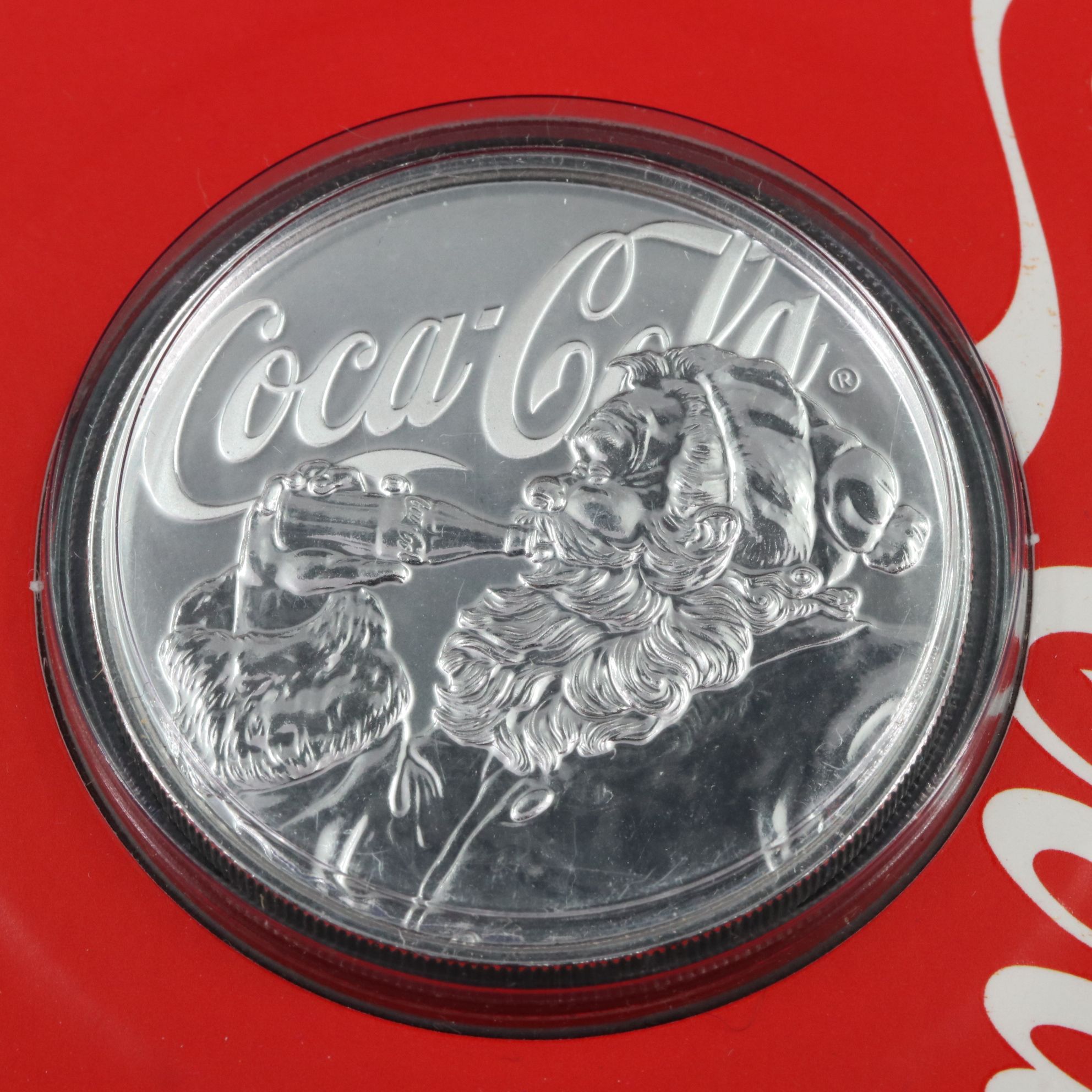 Two One-Troy Ounce 2019 Fiji $1 Fine Silver Coca Cola Holiday Coins