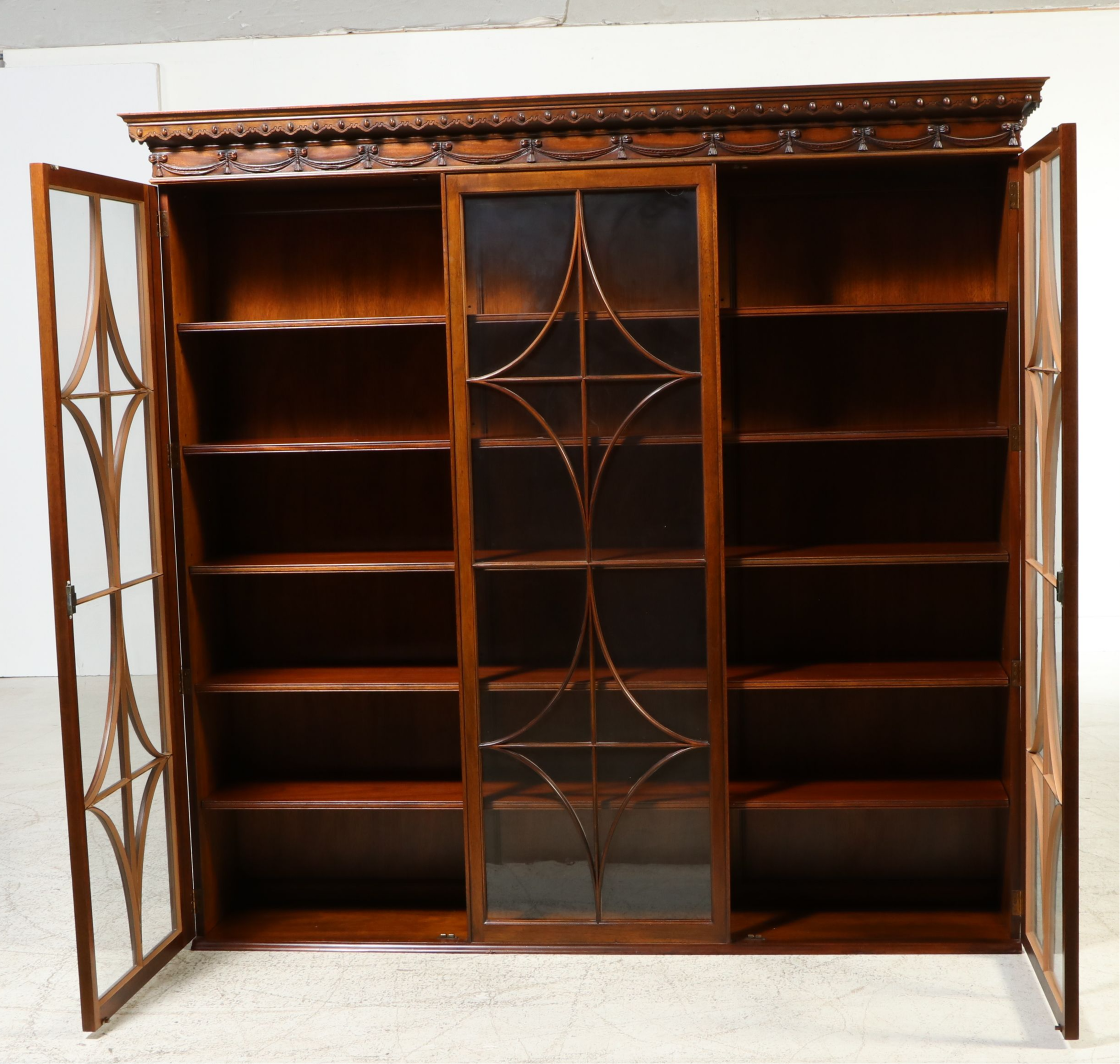 Baker George III Style Glass-Front Bookcase