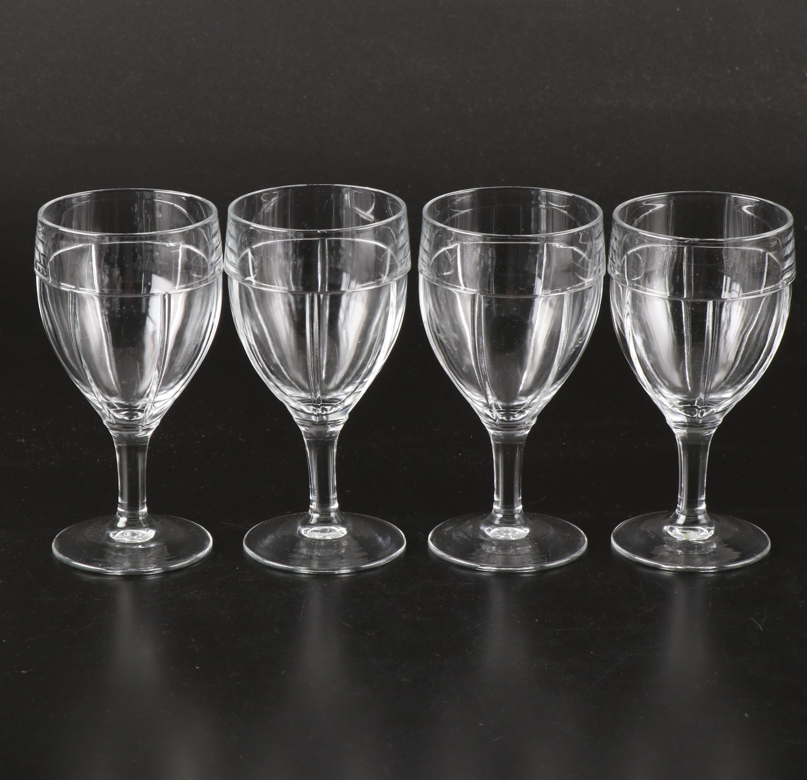 Heisey "Rib and Panel" Glass Low Sherbets with "Narrow Flute" Goblets