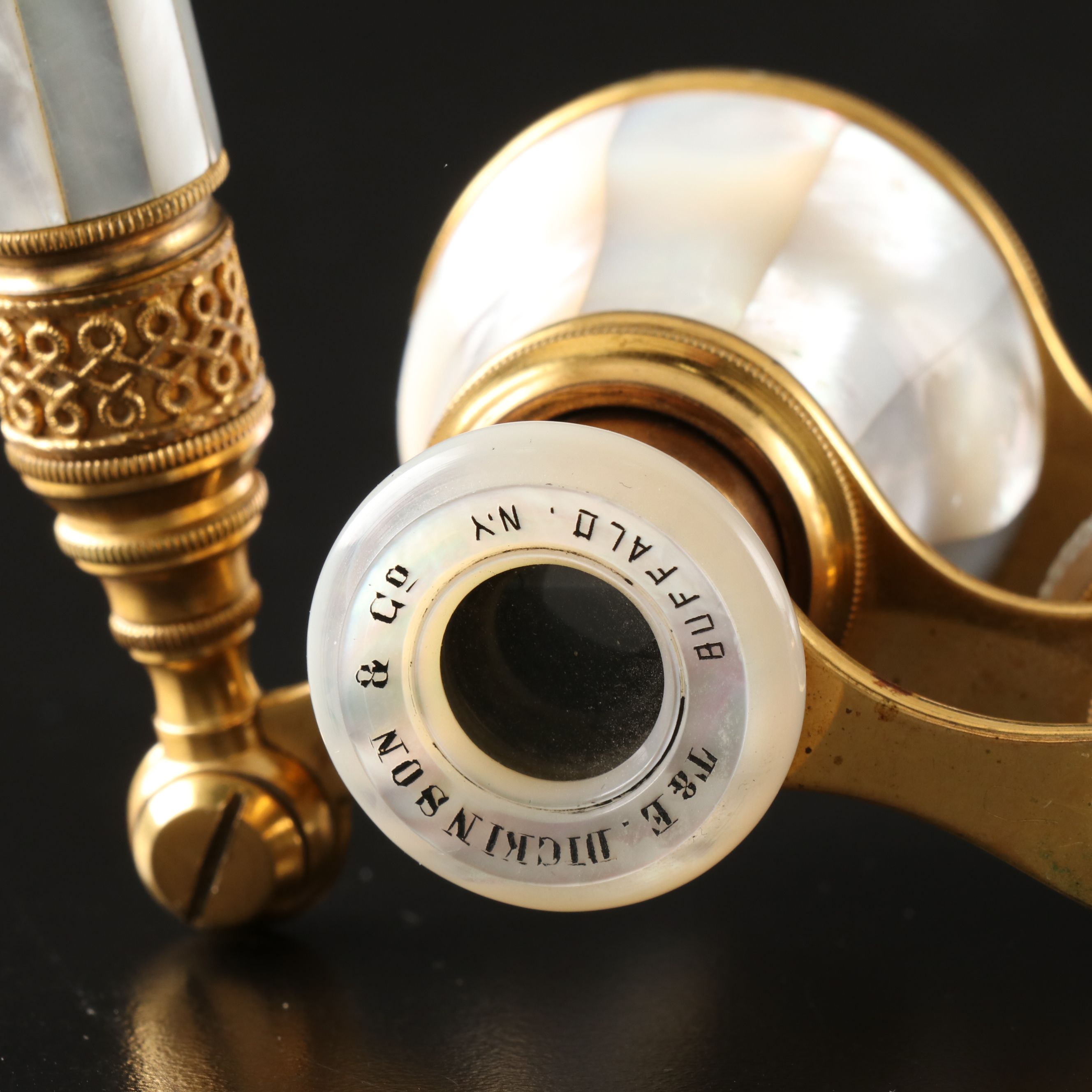 T. & E. Dickinson & Co. Brass and Mother-of-Pearl Opera Glasses