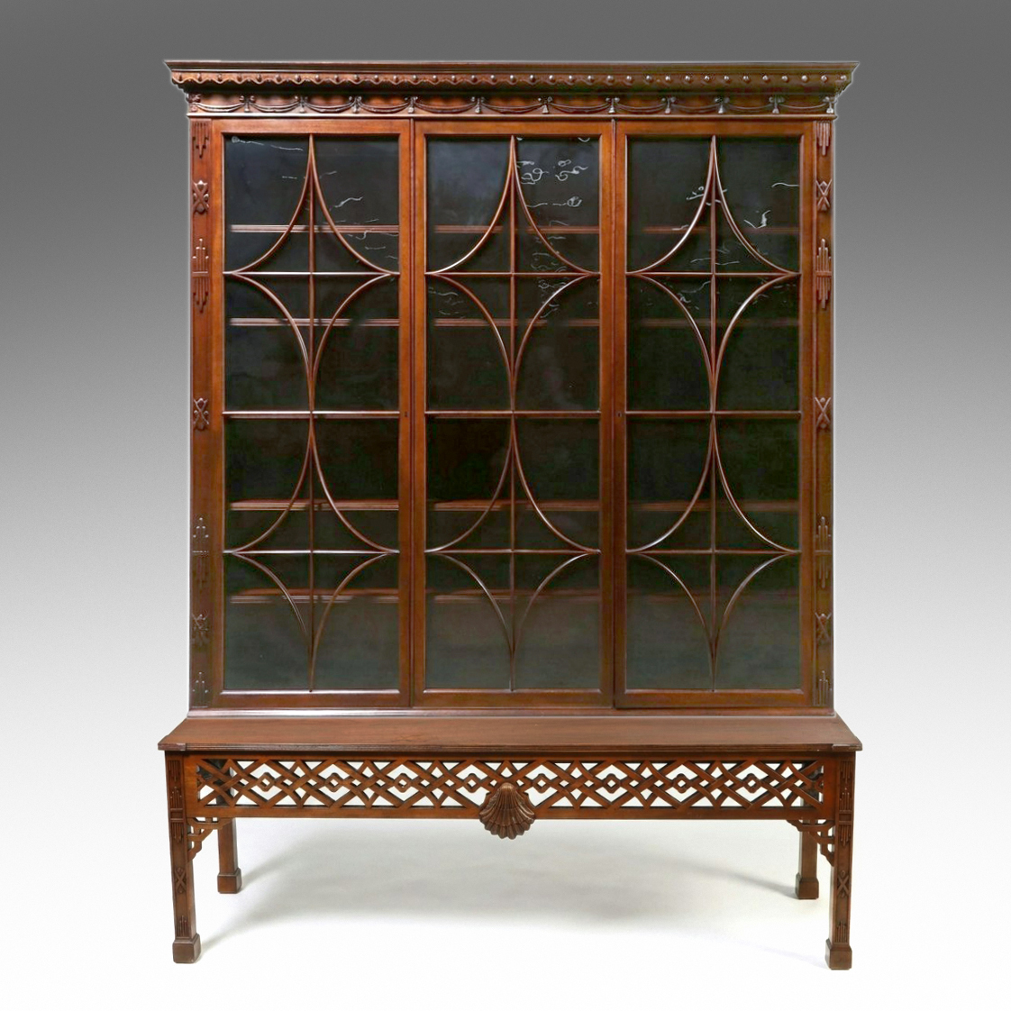 Baker George III Style Glass-Front Bookcase