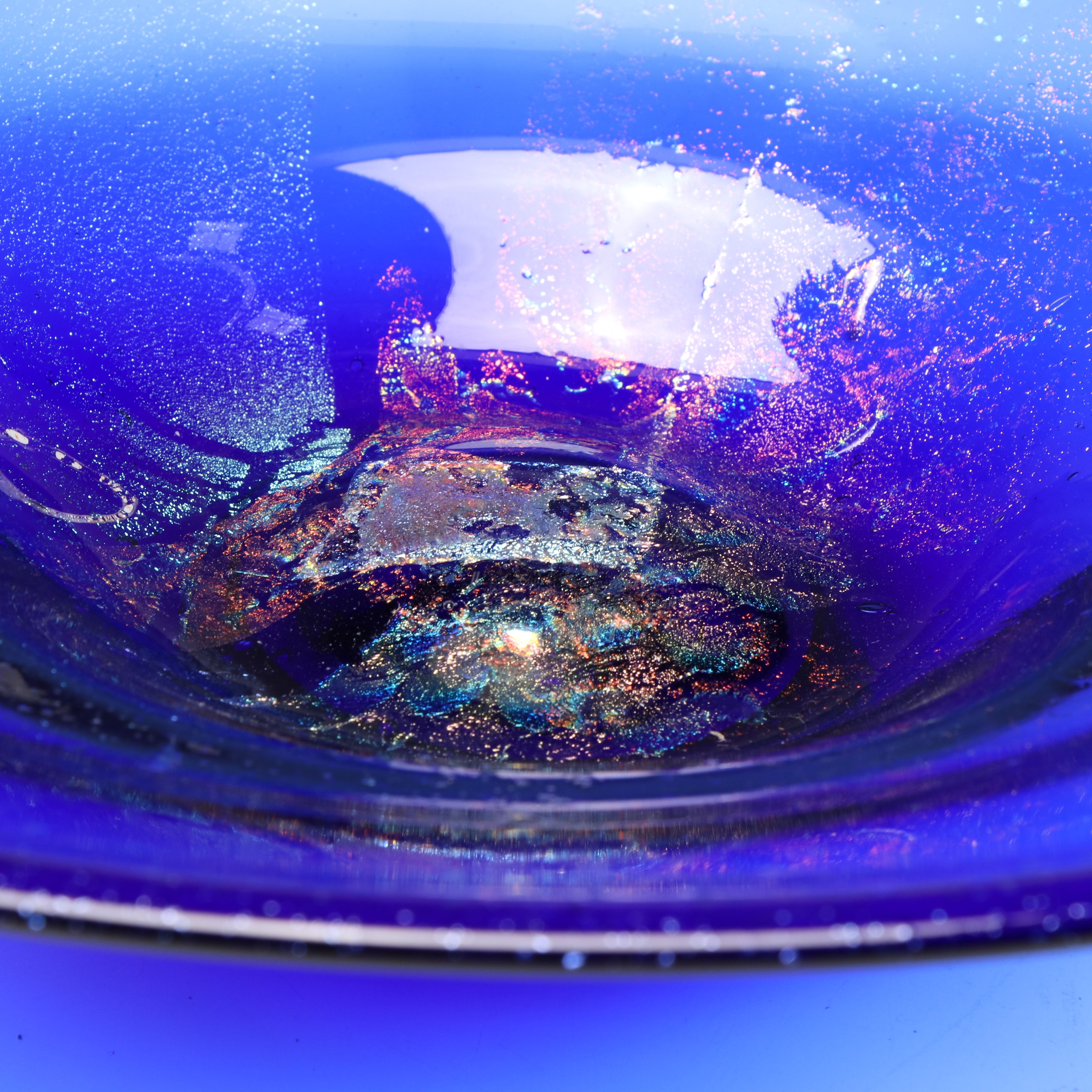 Handblown Iridescent Asymmetrical Art Glass Bowl