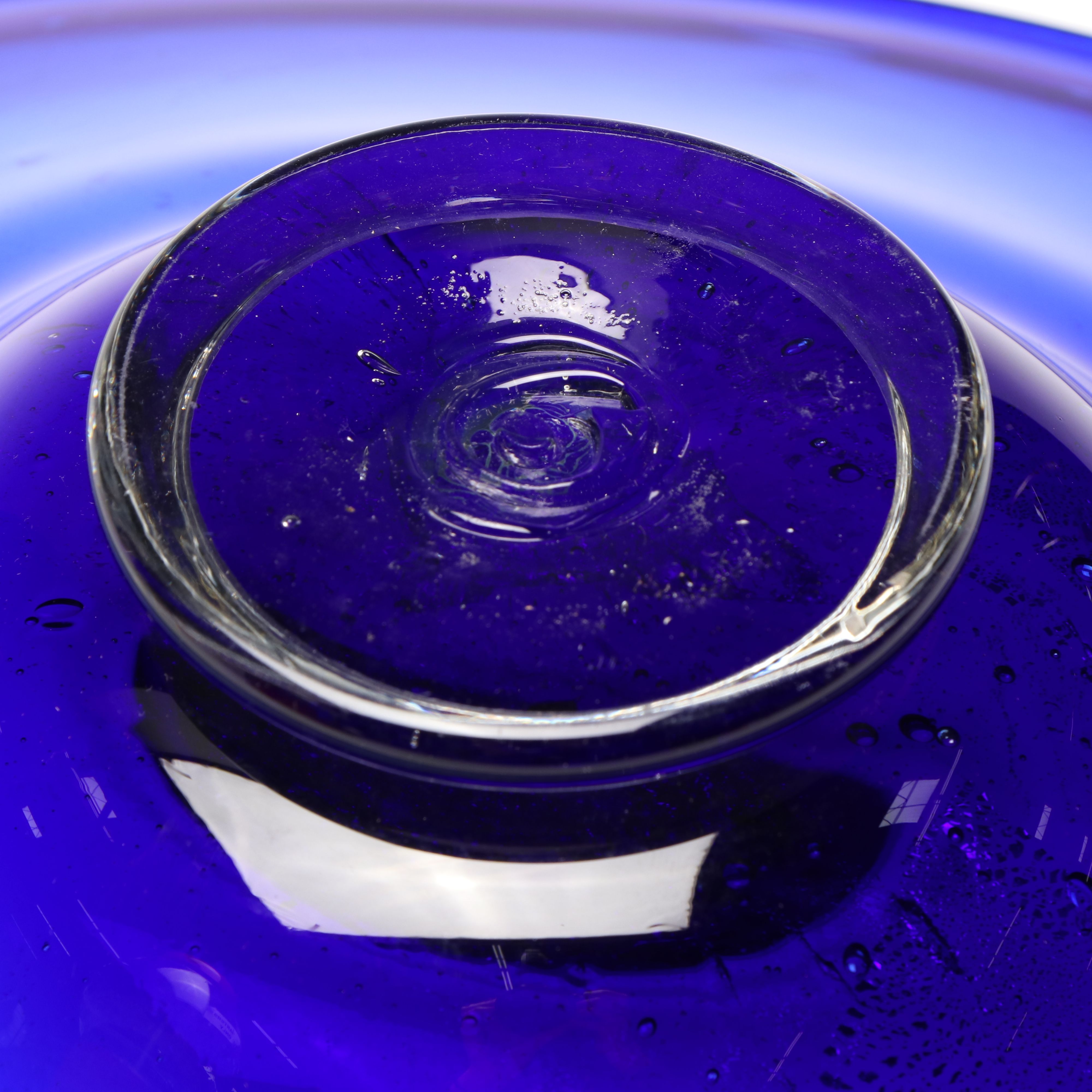 Handblown Iridescent Asymmetrical Art Glass Bowl