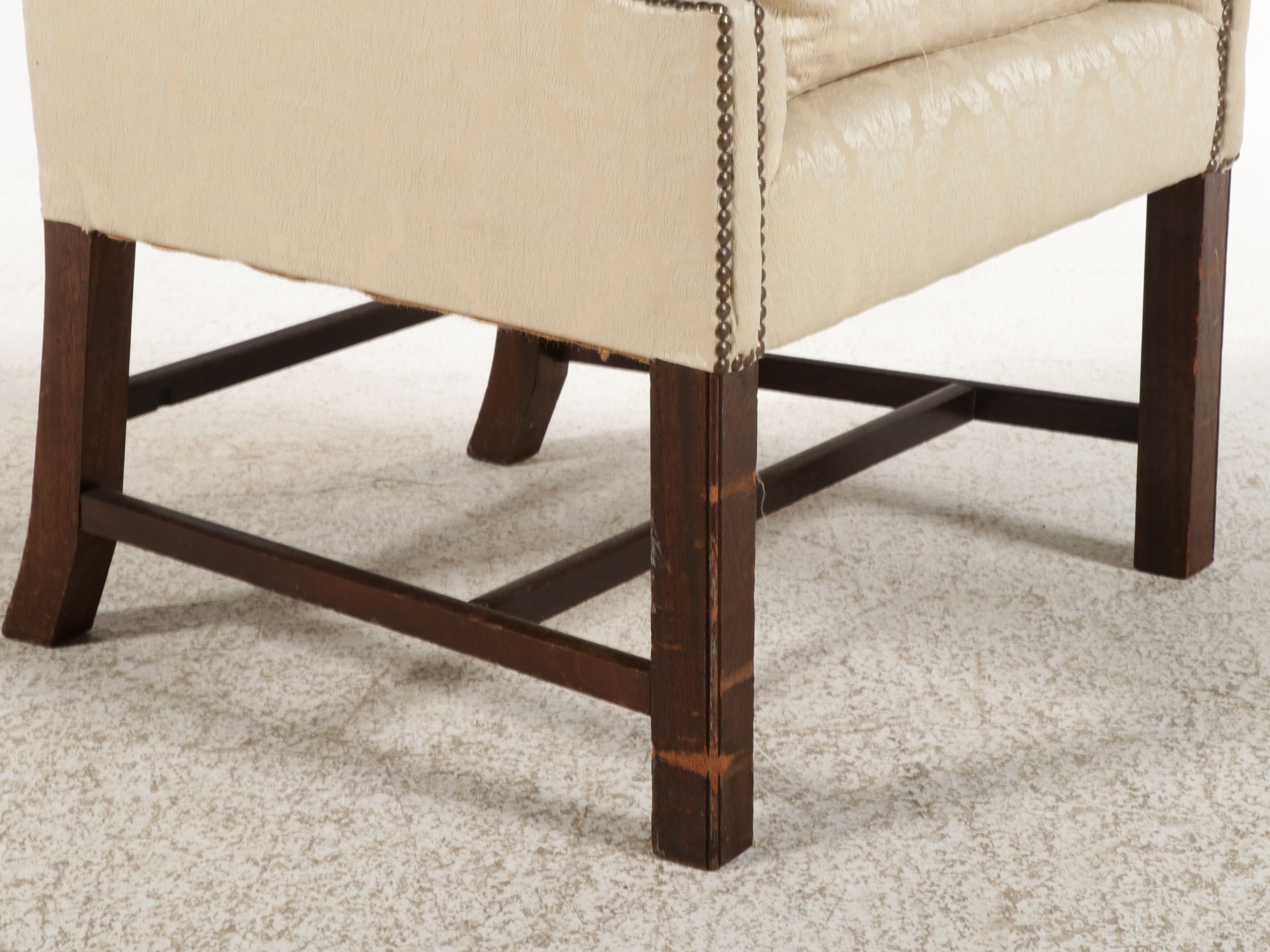 Centennial Chippendale Style Upholstered Armchair with Nailhead Trim