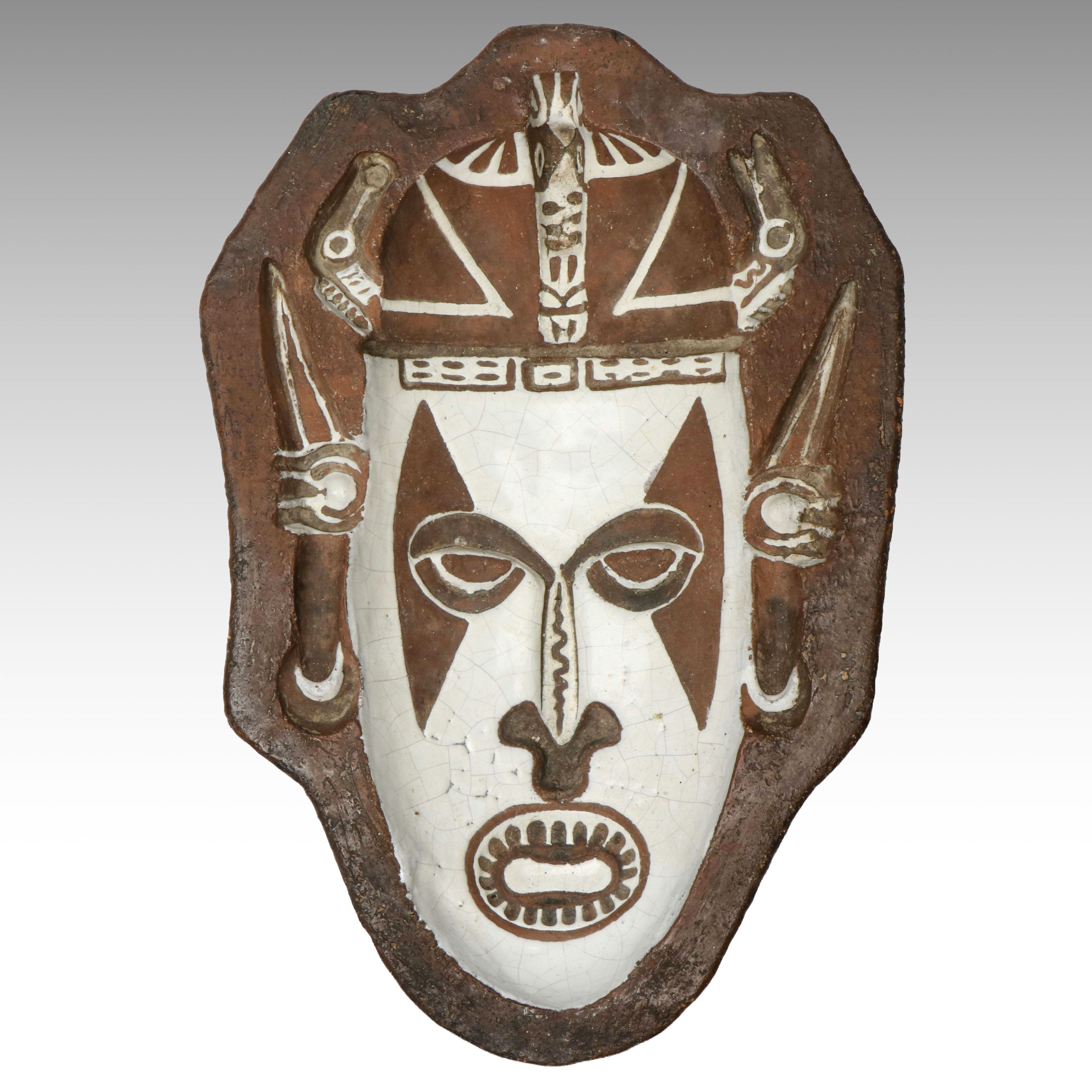 Urbano Zaccagnini Ceramic Tribal Mask Bowl