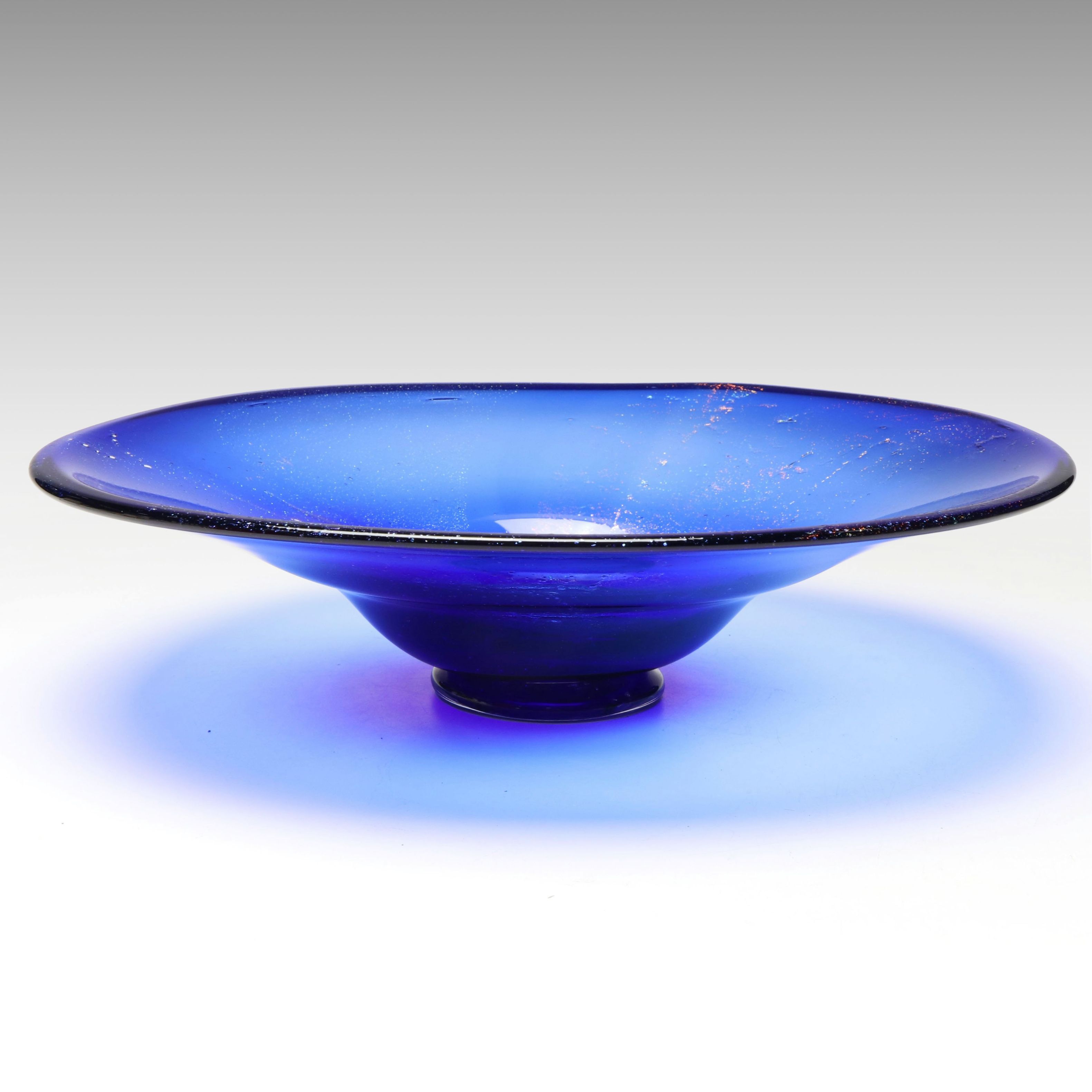 Handblown Iridescent Asymmetrical Art Glass Bowl