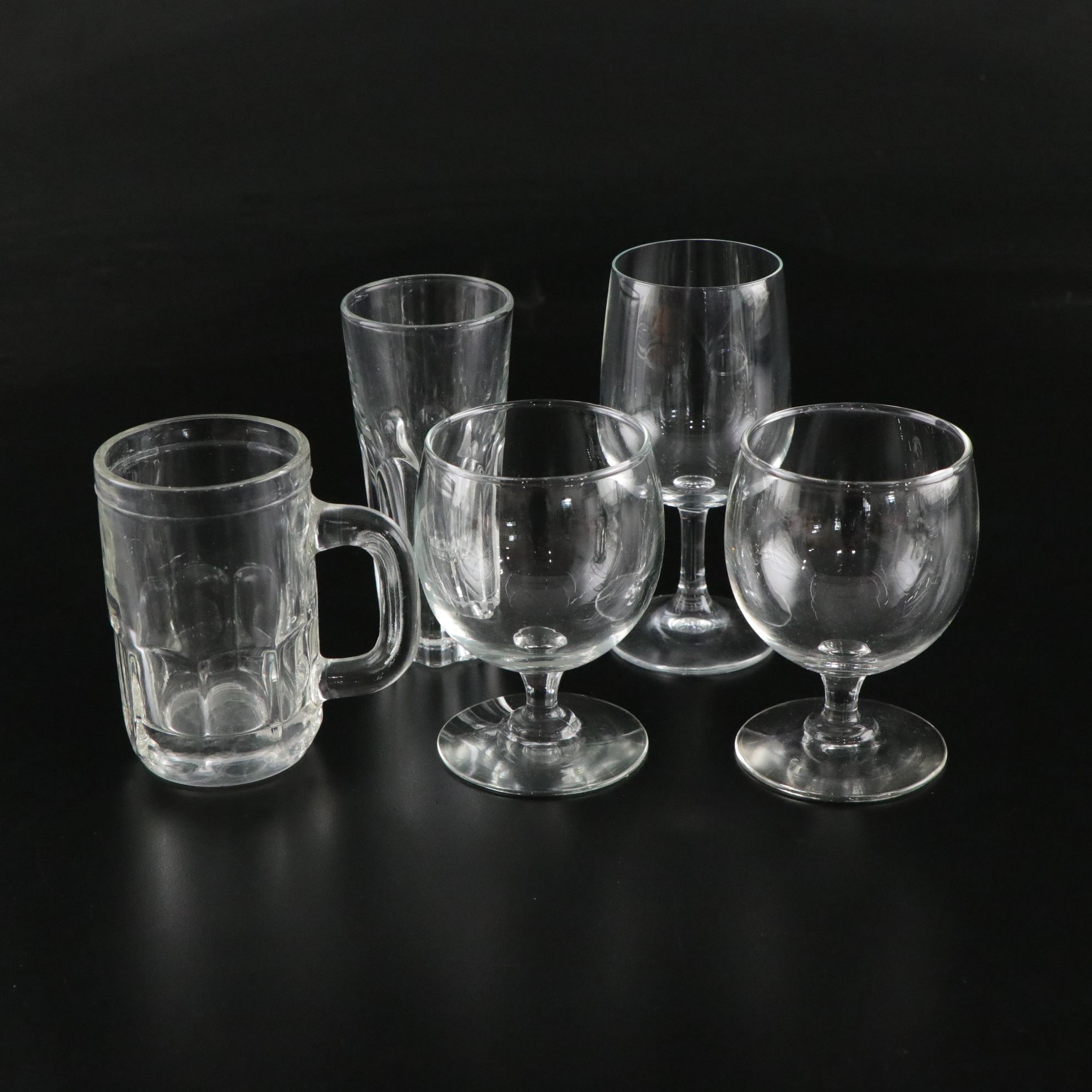 Svend Jensen "Fjord" Punch Bowl and Glasses with Other Glassware