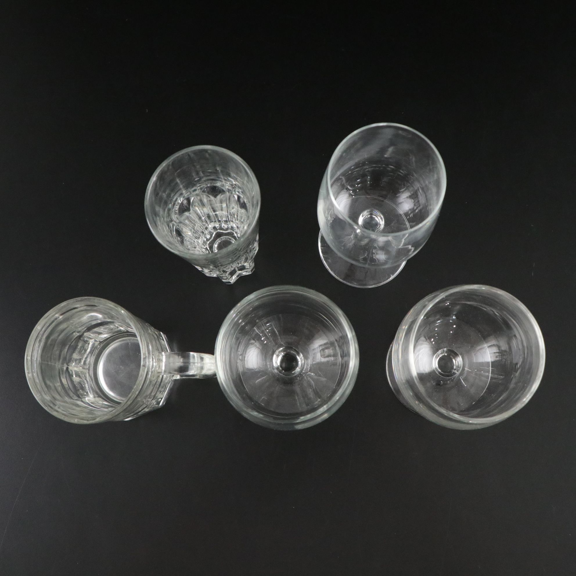 Svend Jensen "Fjord" Punch Bowl and Glasses with Other Glassware