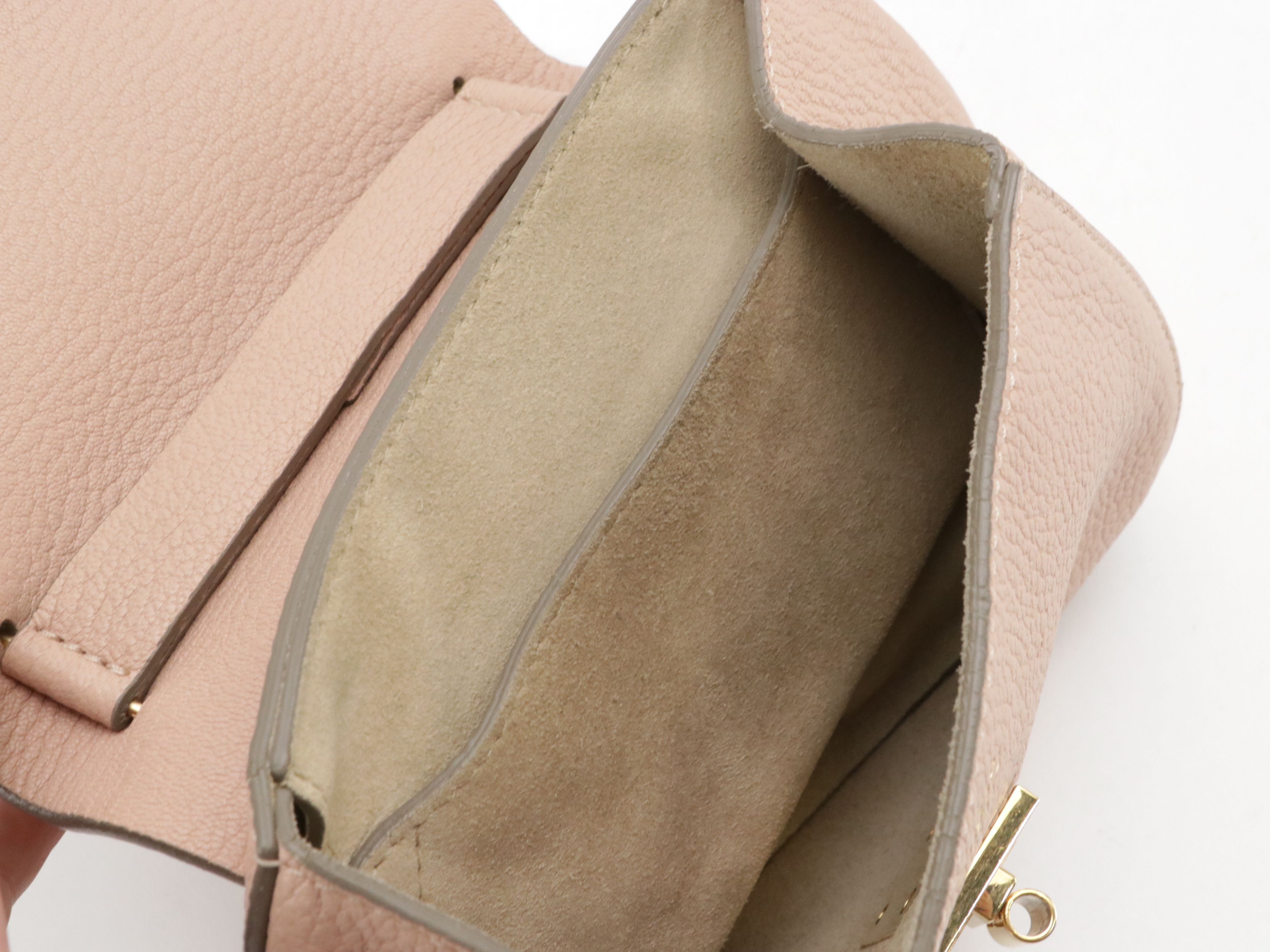 Chloé Mini Drew Chain Crossbody Bag in Blush Pink Goatskin Leather