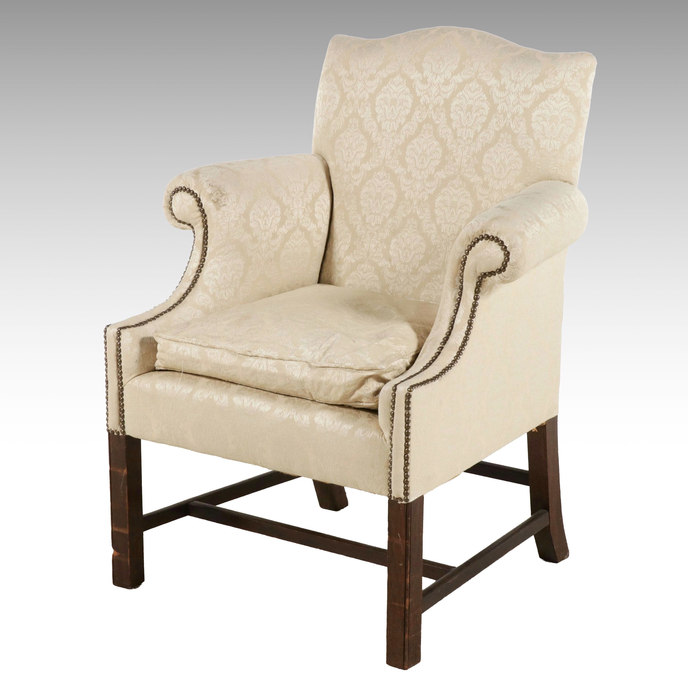 Centennial Chippendale Style Upholstered Armchair with Nailhead Trim