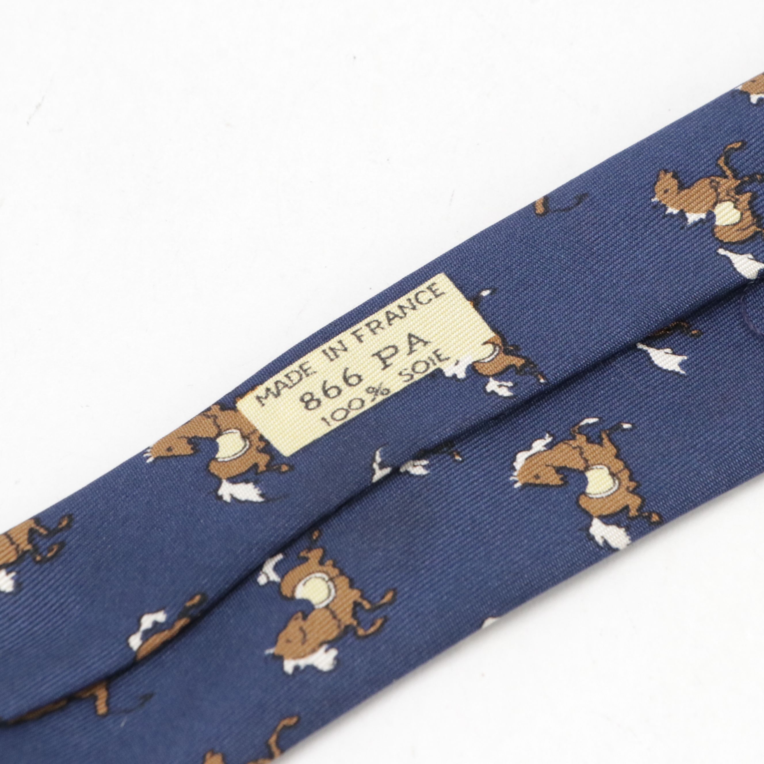 Hermès Galloping Horse Necktie in Silk Twill, Vintage