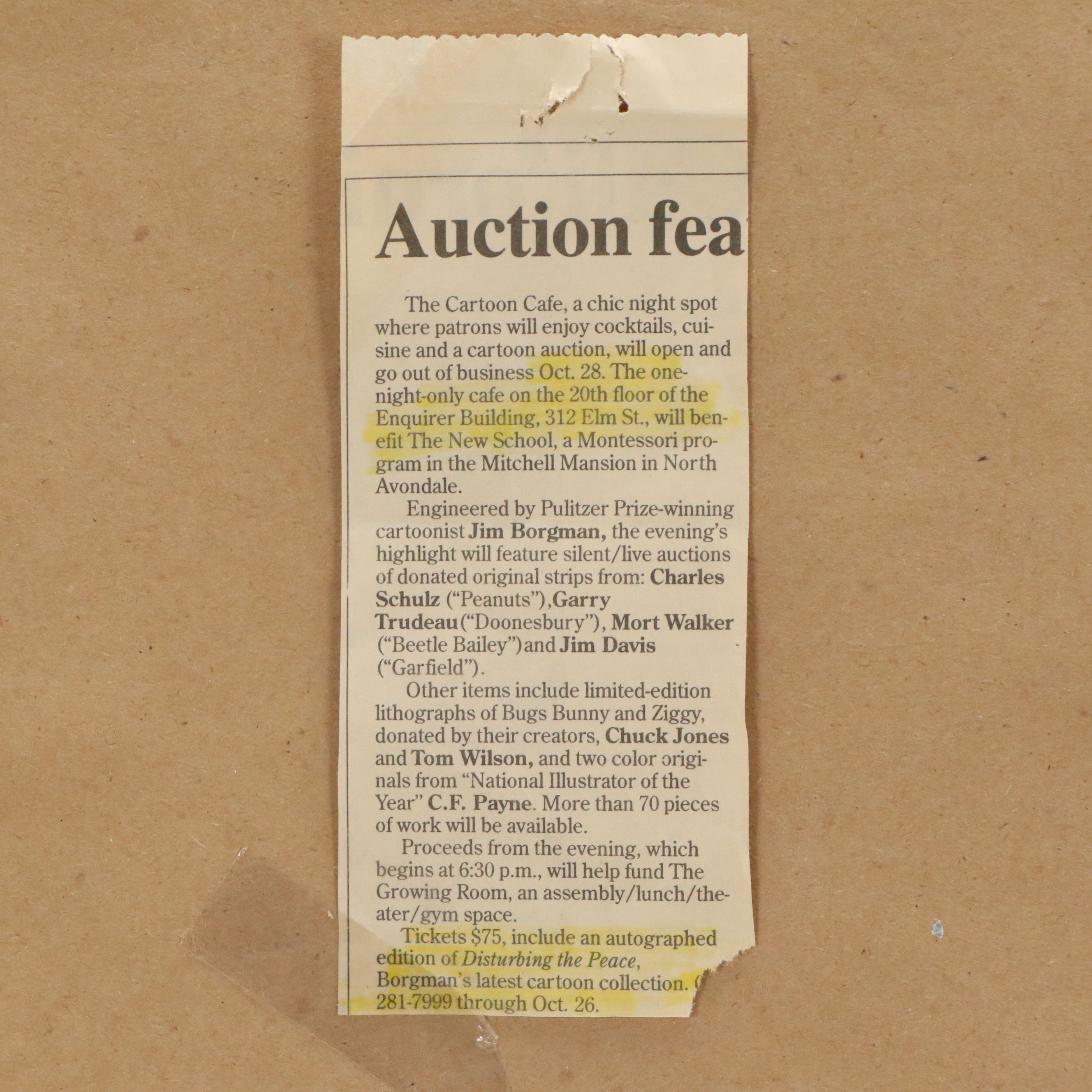 Reds Cartoon Ink Drawing "Puck 'em Red! Don't Shake 'em!," 20th Century