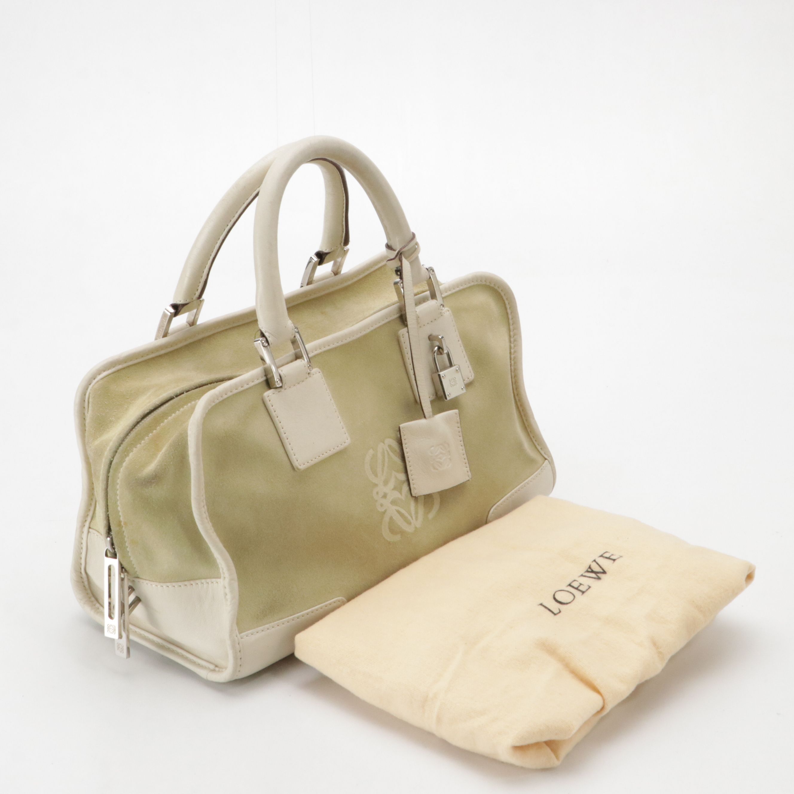 Loewe Anagram Suede and Leather Amazona 24 Tote Bag