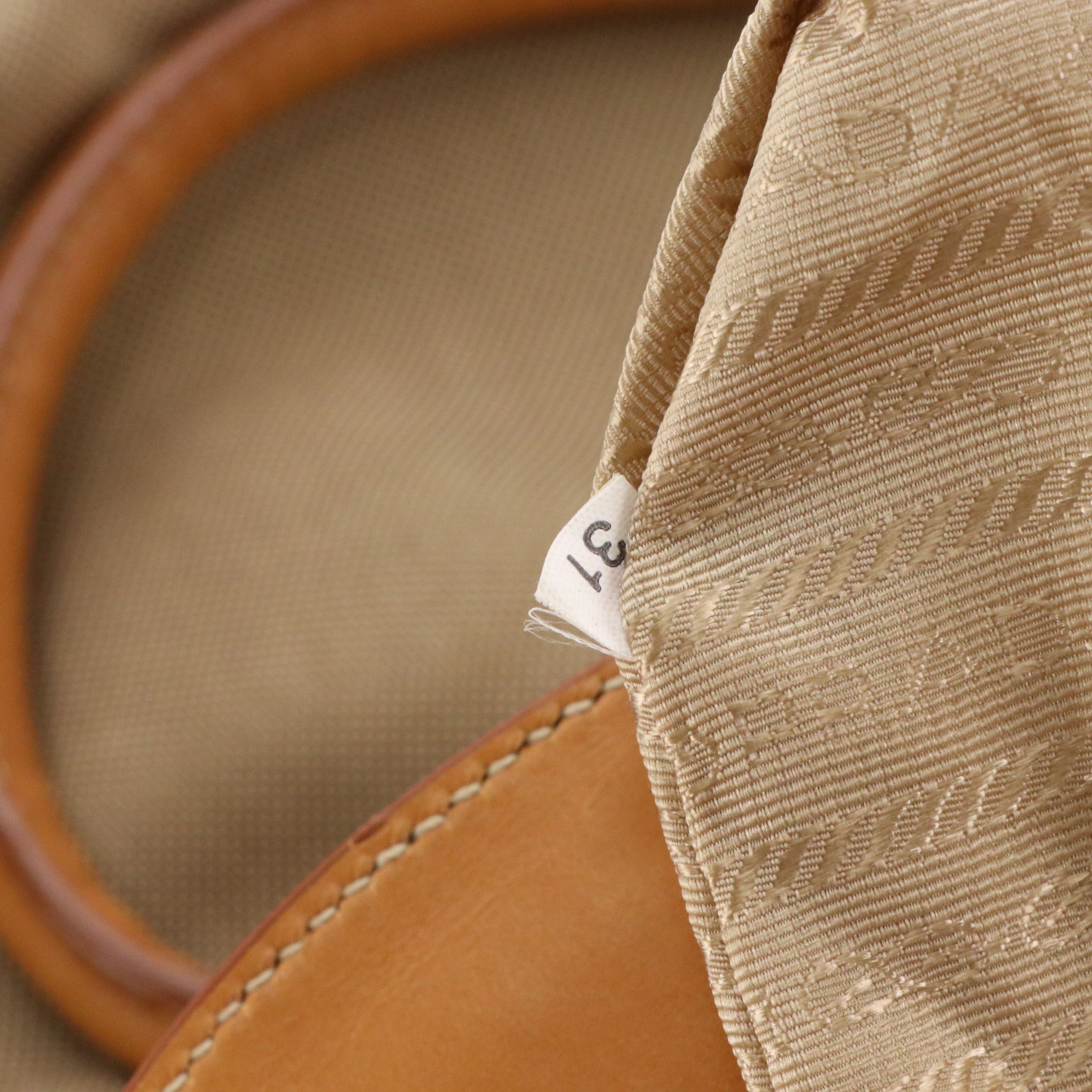 Prada Corda Logo Jacquard Canvas and Leather Large Frame Tote Bag