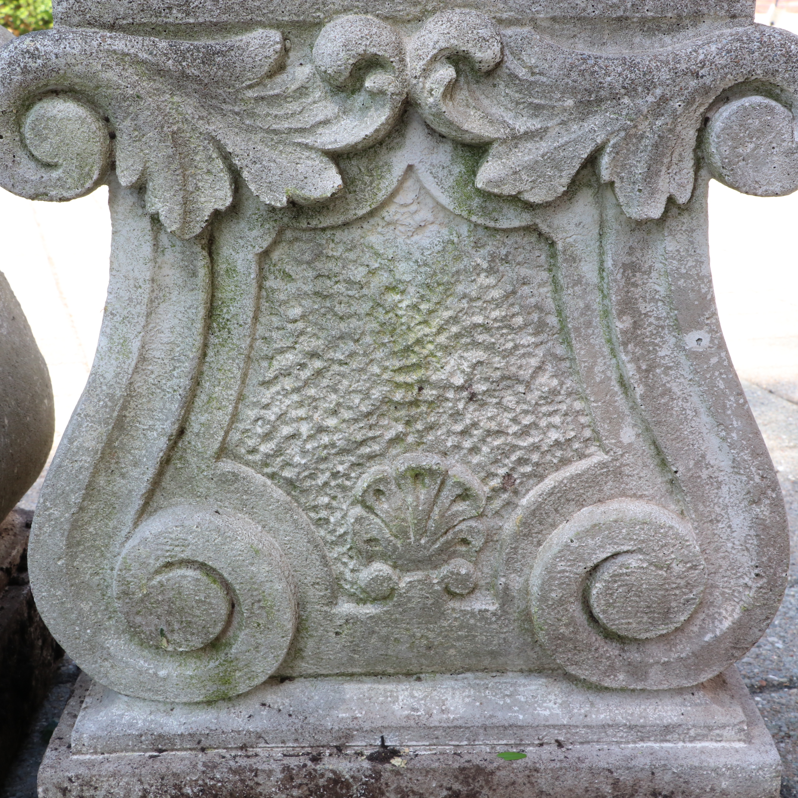 Neoclassical Cast Ionic Capital Garden Pedestals