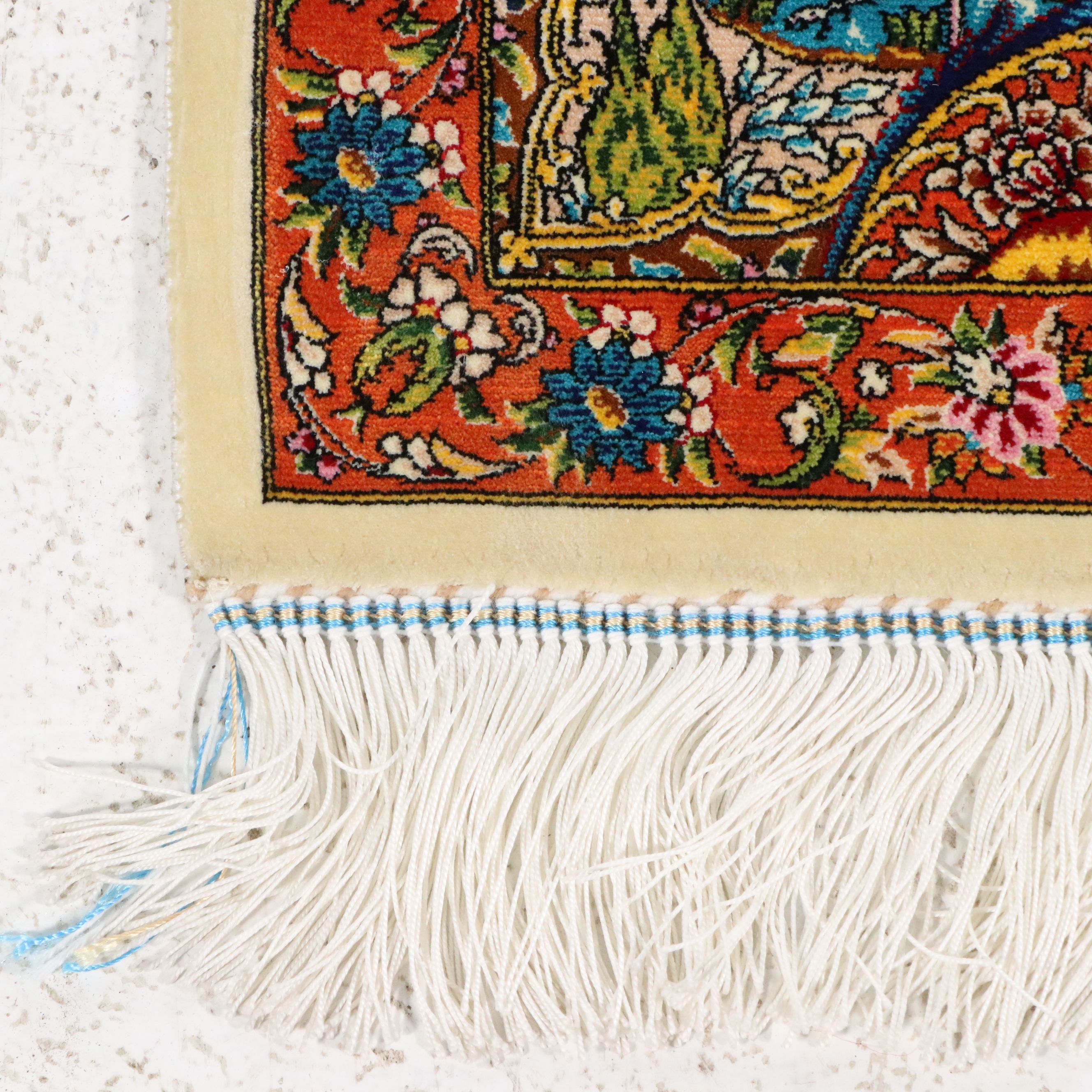 2´8 x 4´6 Power Loomed Turkish Peacock and Animal Pictorial Art Silk Accent Rug