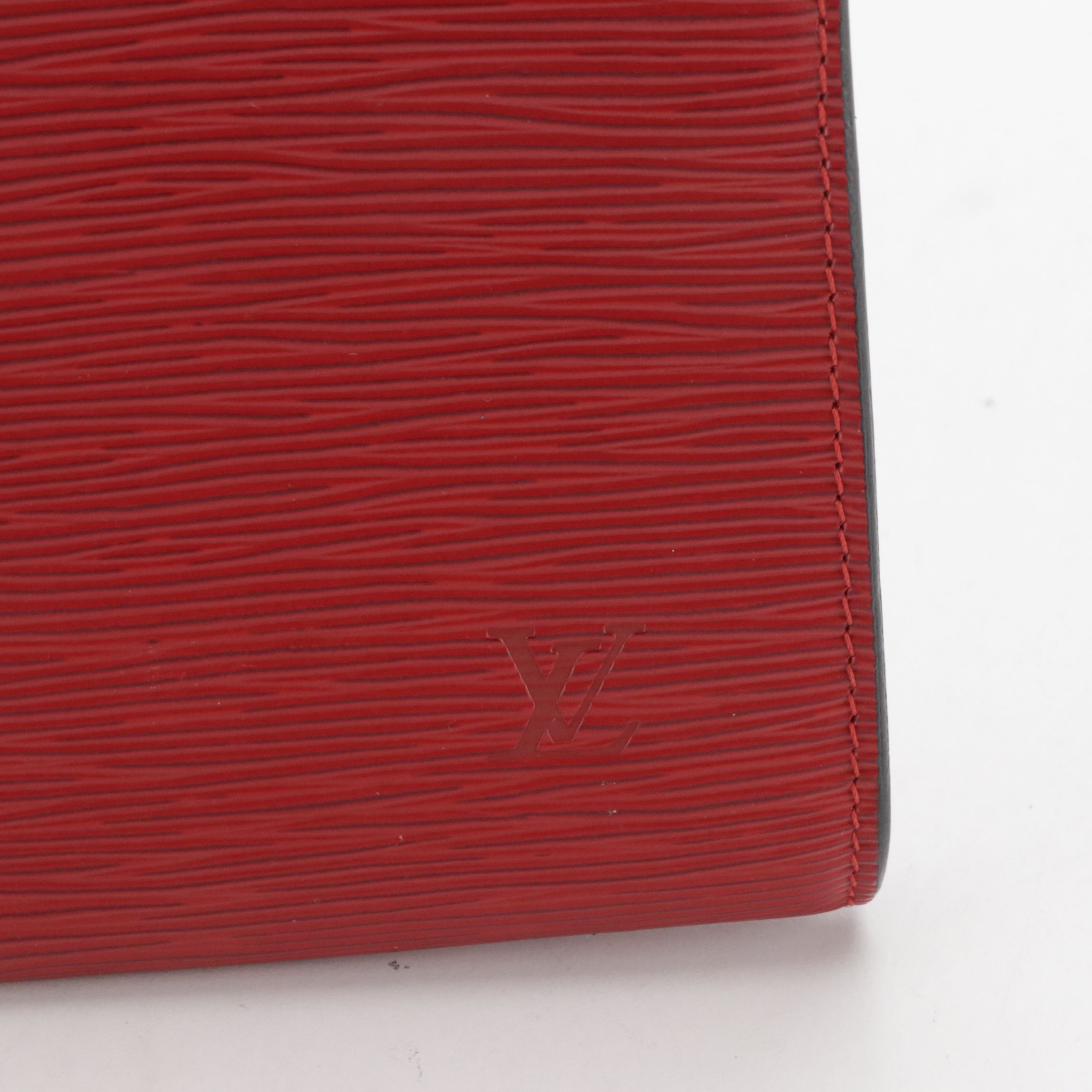 Louis Vuitton Pochette Accessories Bag in Red Epi and Smooth Leather