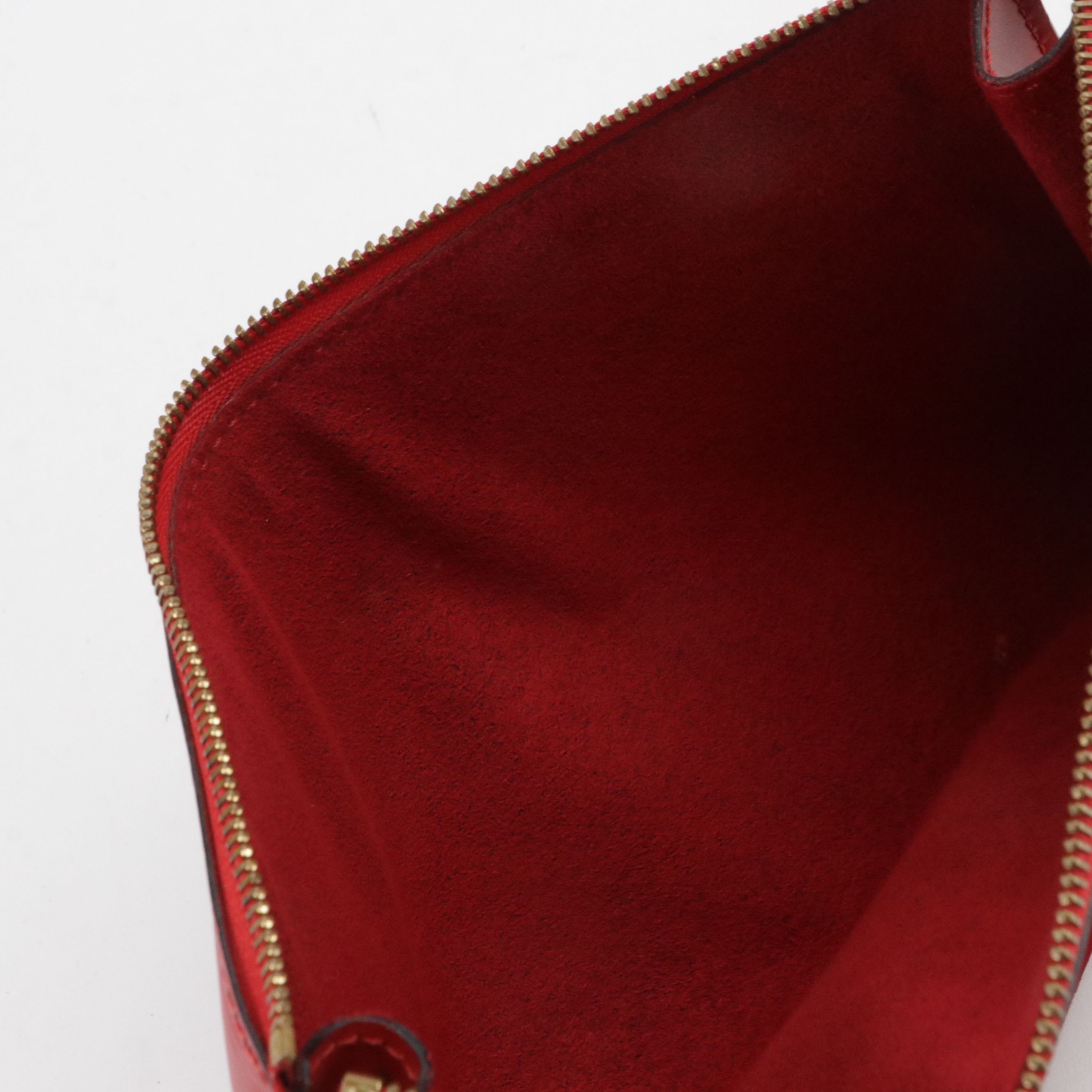 Louis Vuitton Pochette Accessories Bag in Red Epi and Smooth Leather