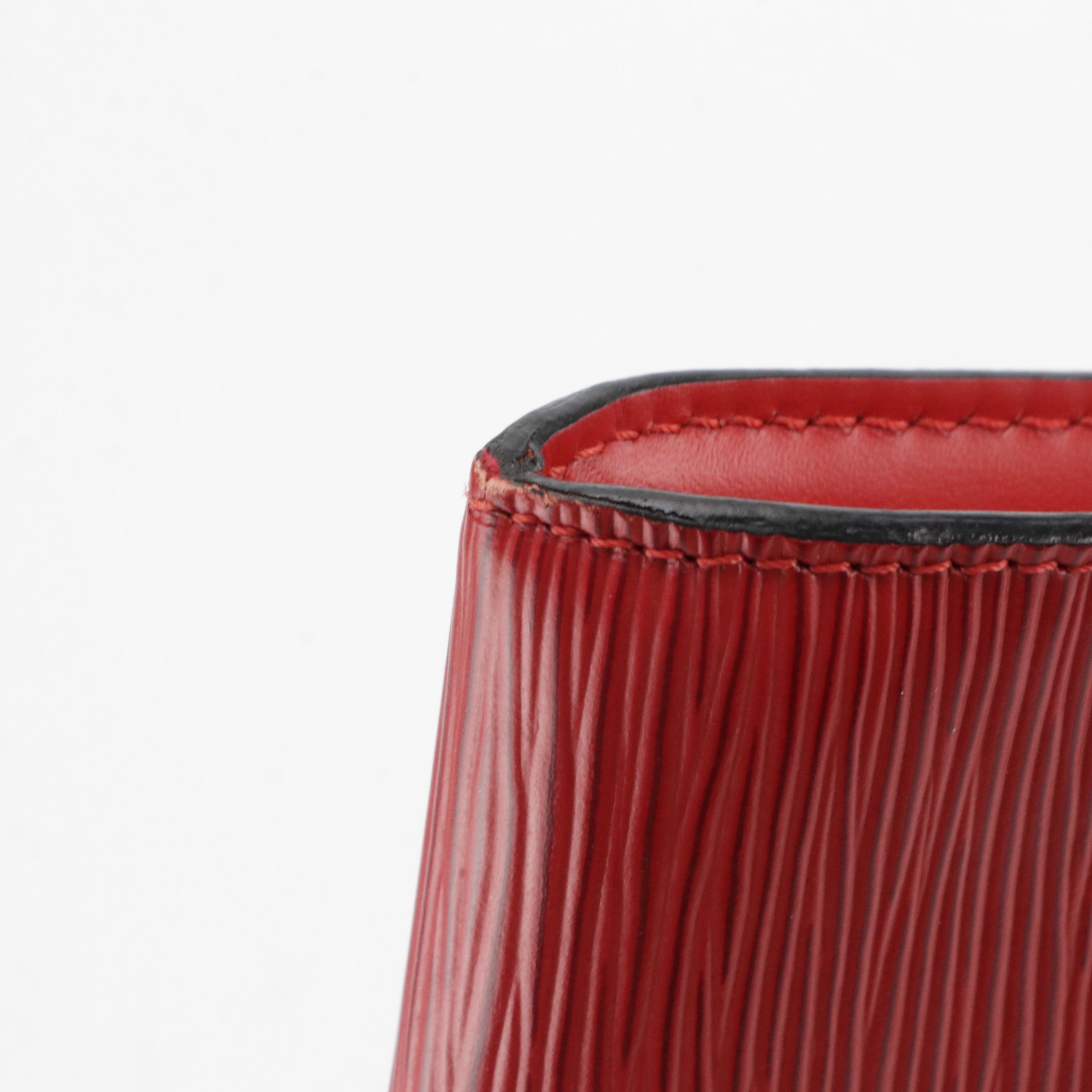 Louis Vuitton Pochette Accessories Bag in Red Epi and Smooth Leather