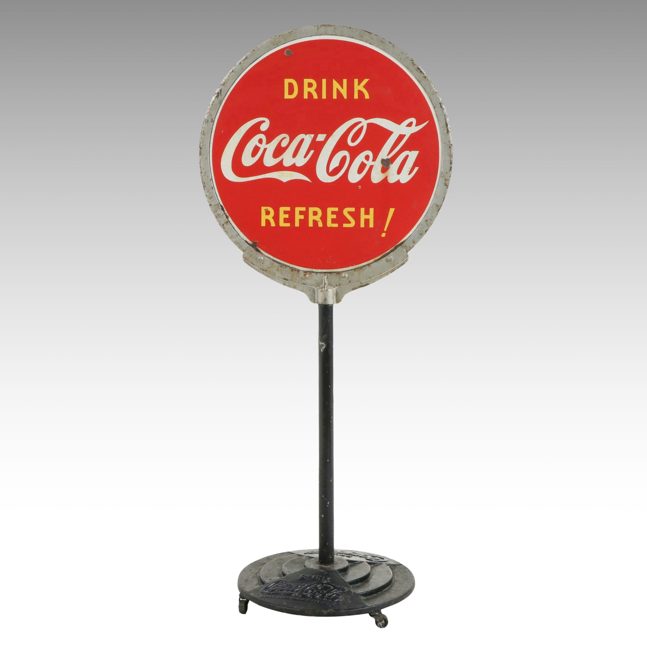 Coca-Cola "Lollipop" Curb Sign
