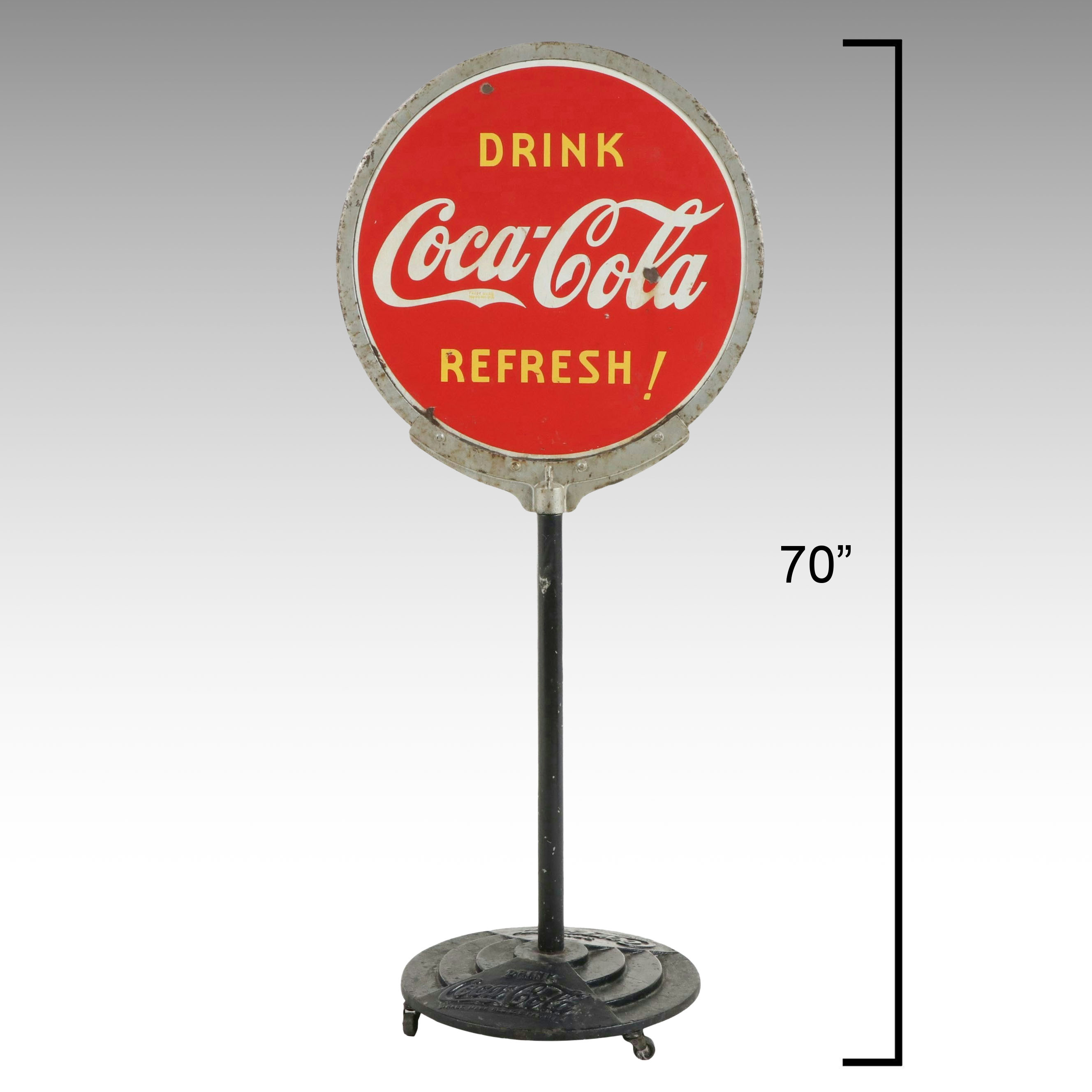 Coca-Cola "Lollipop" Curb Sign