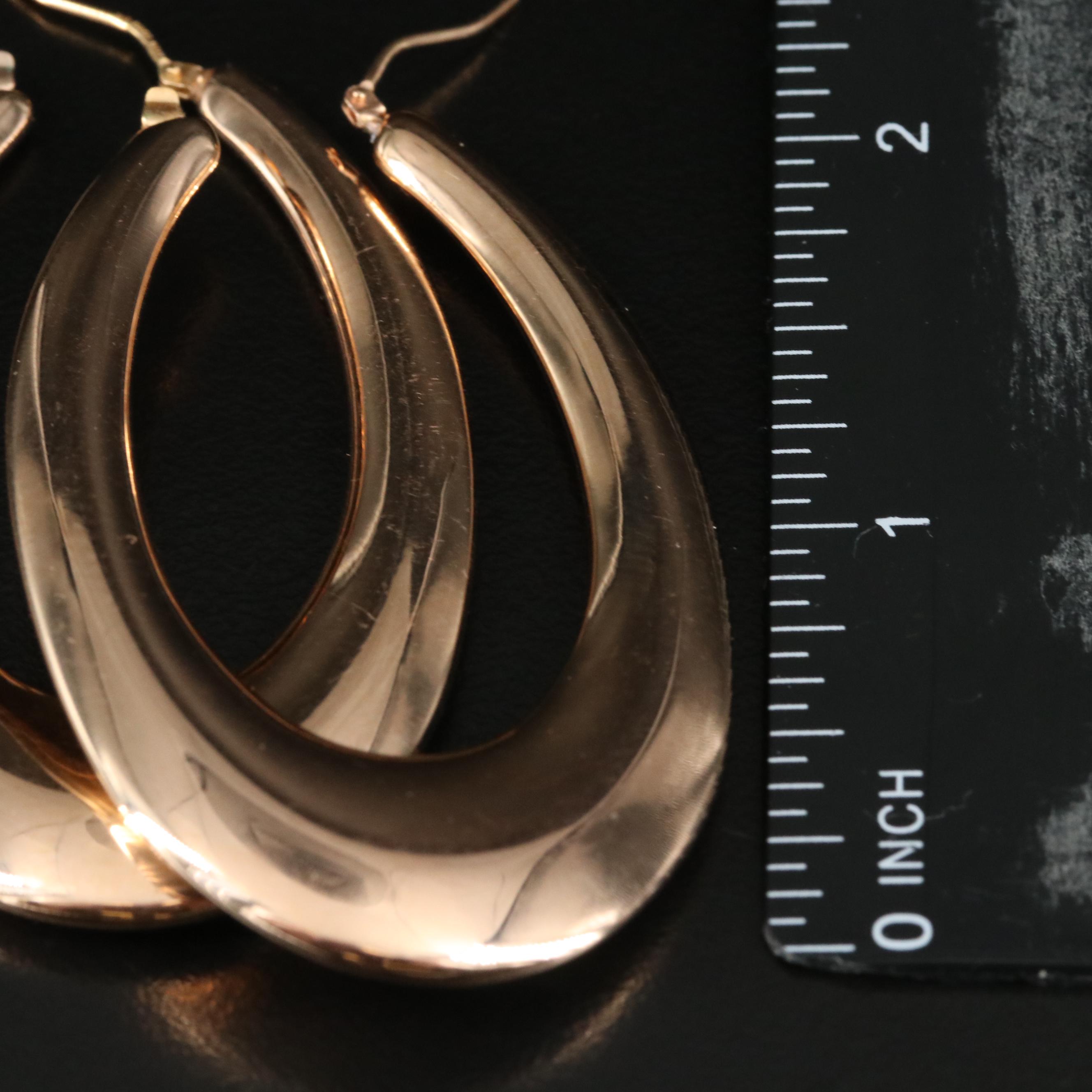 14K Electroformed Oval Hoop Earrings