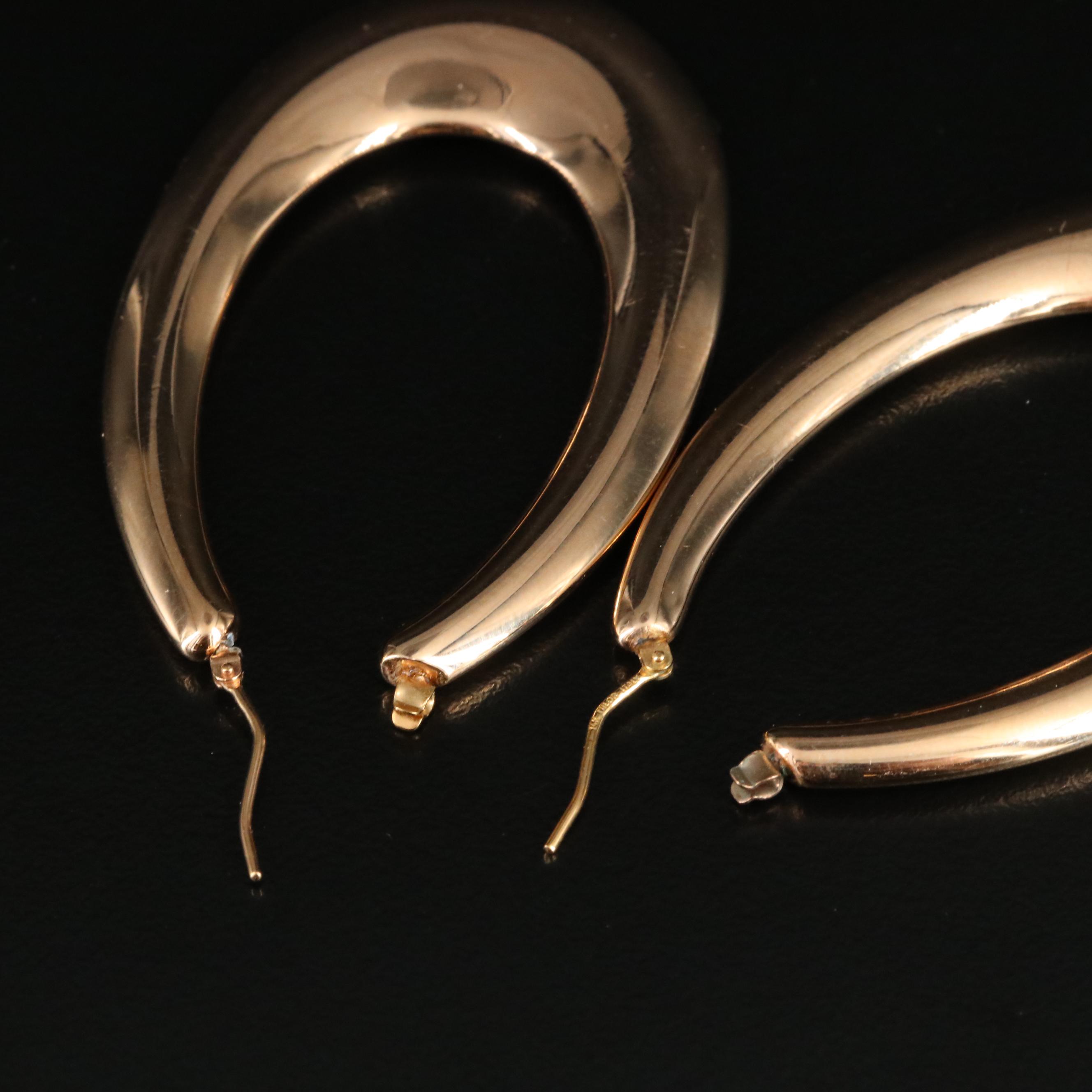 14K Electroformed Oval Hoop Earrings