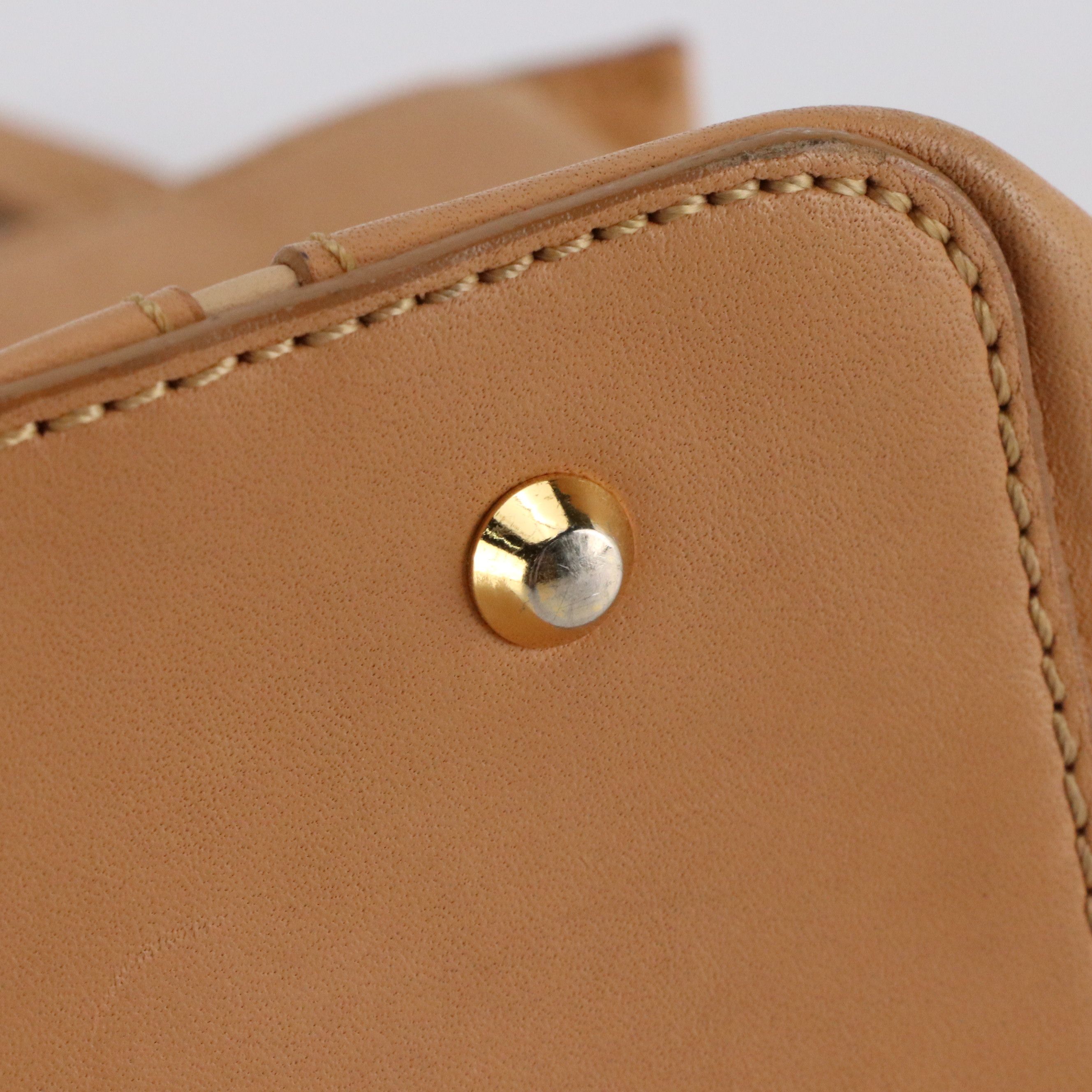 Burberry Mini Zip Tote Bag in Beige Calfskin Leather