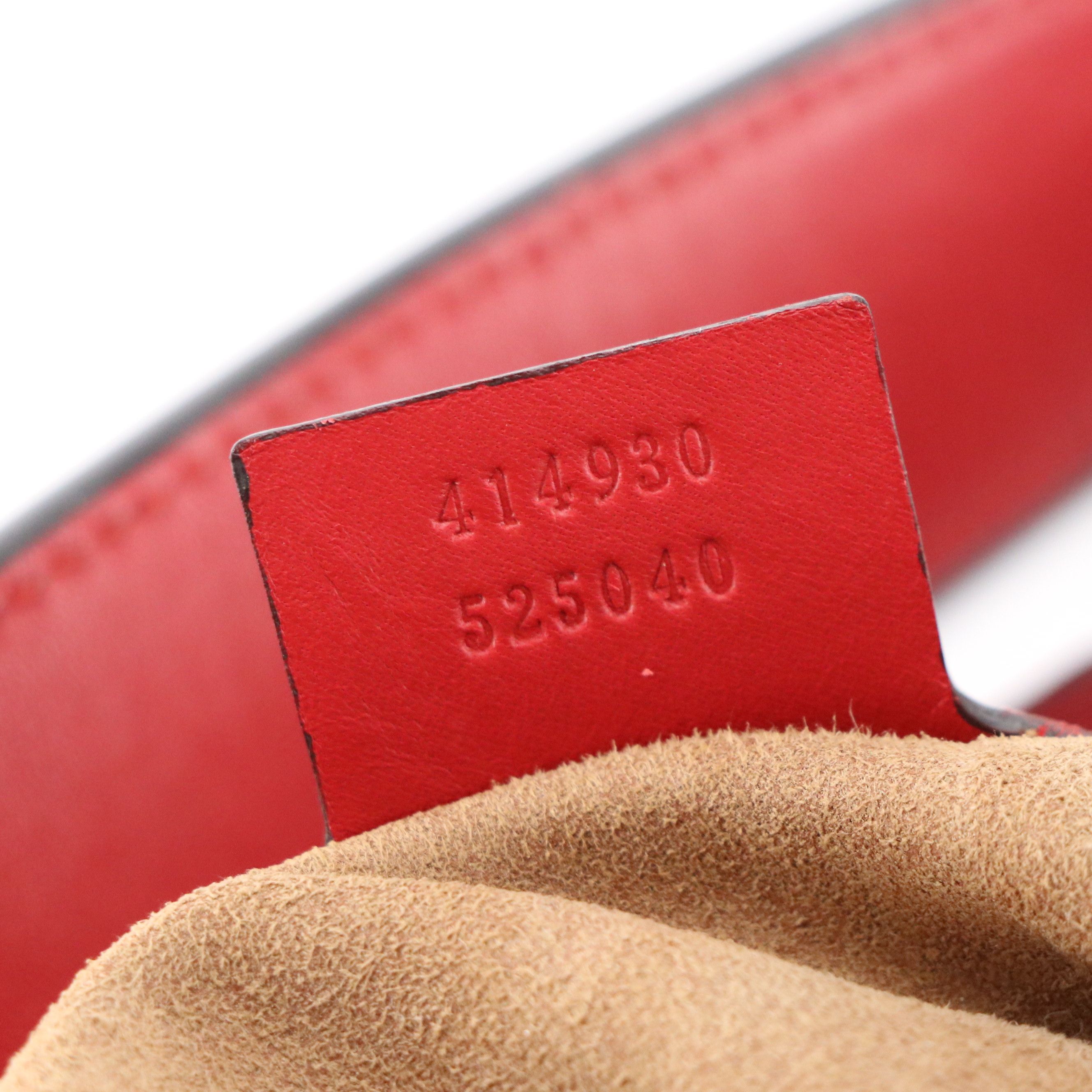 Gucci Hobo Shoulder Bag in GG Supreme Canvas with Red and Pink Calfskin Trim