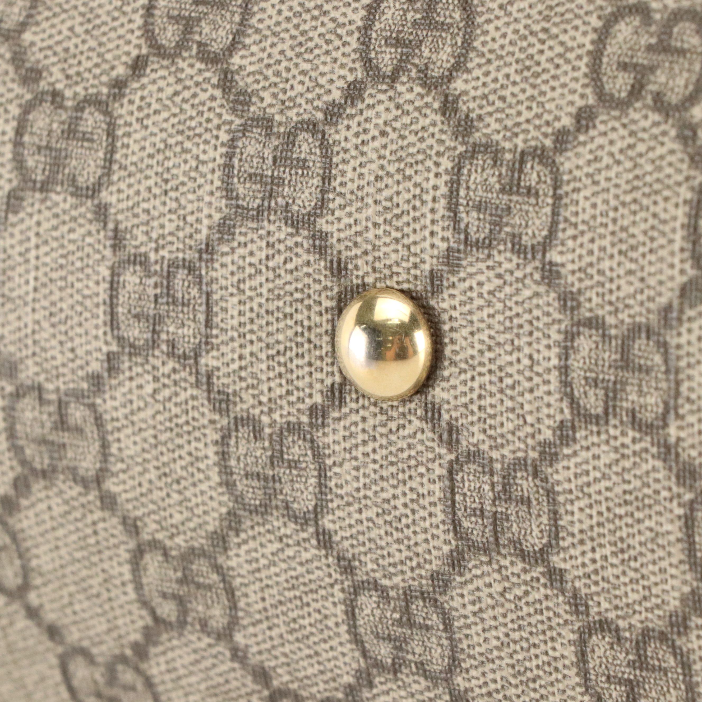 Gucci Hobo Shoulder Bag in GG Supreme Canvas with Red and Pink Calfskin Trim