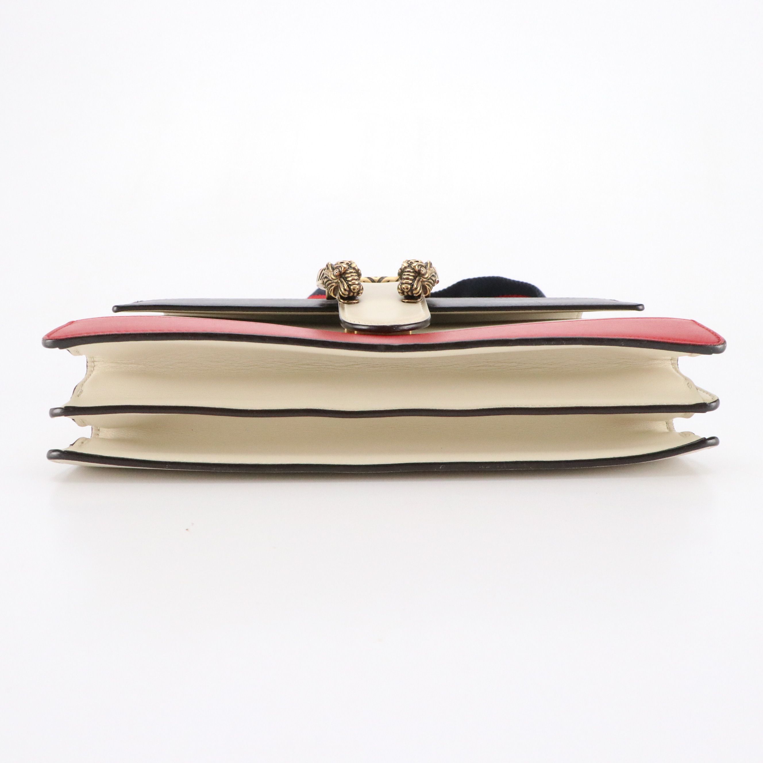 Gucci Dionysus Bamboo Two-Way Bag in Red, White & Blue Striped Calfskin Leather