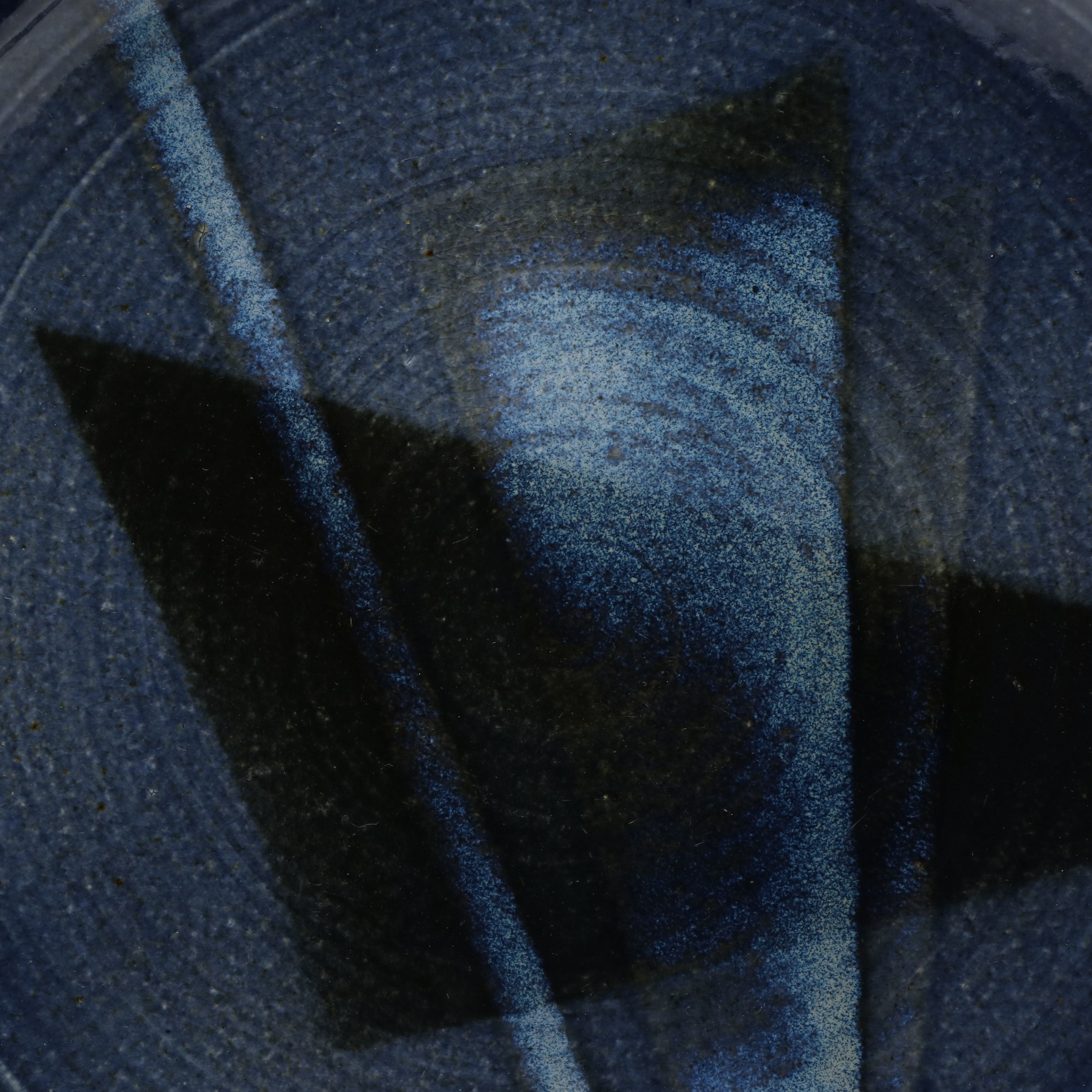 Artist Signed Abstract Crackle Glaze Plate