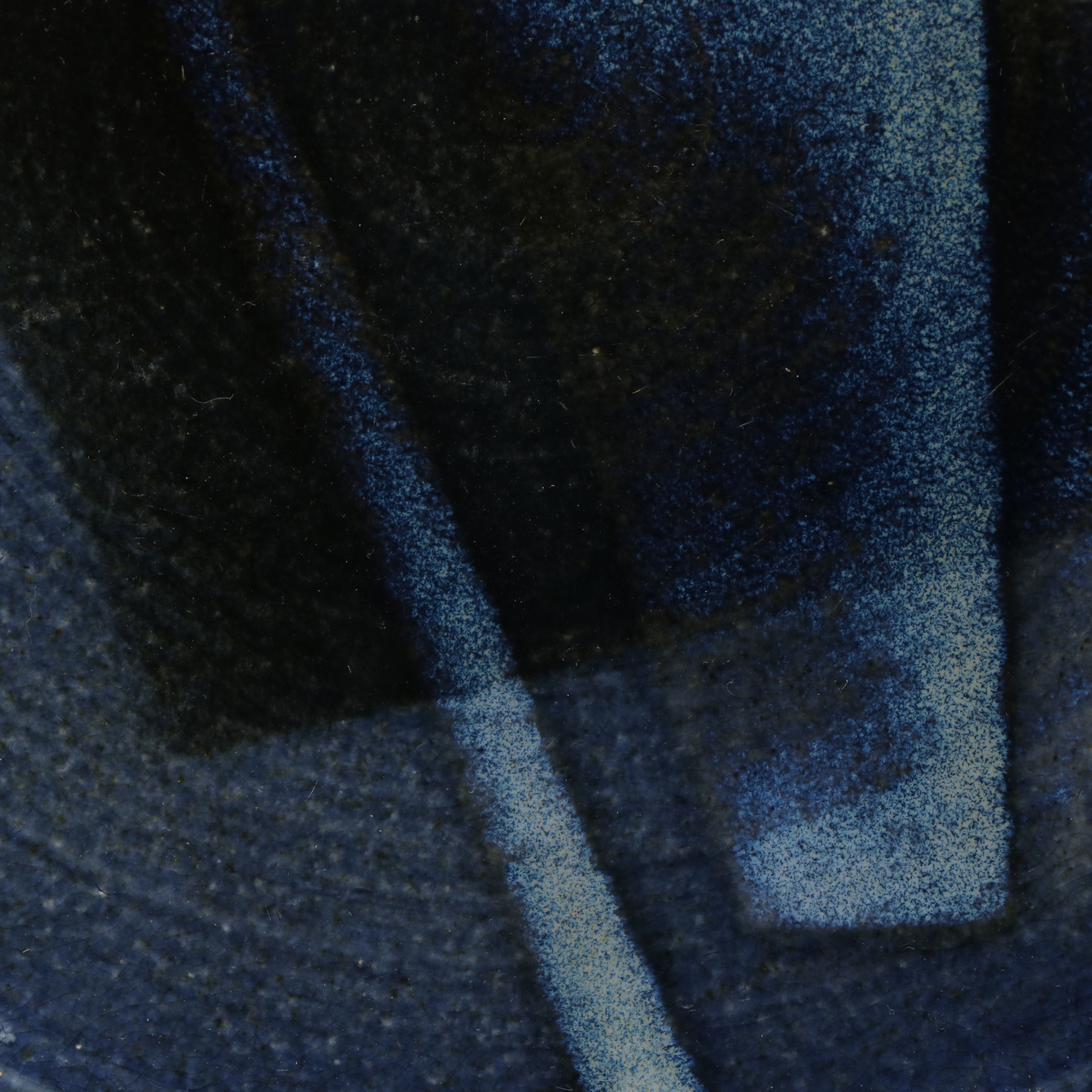 Artist Signed Abstract Crackle Glaze Plate