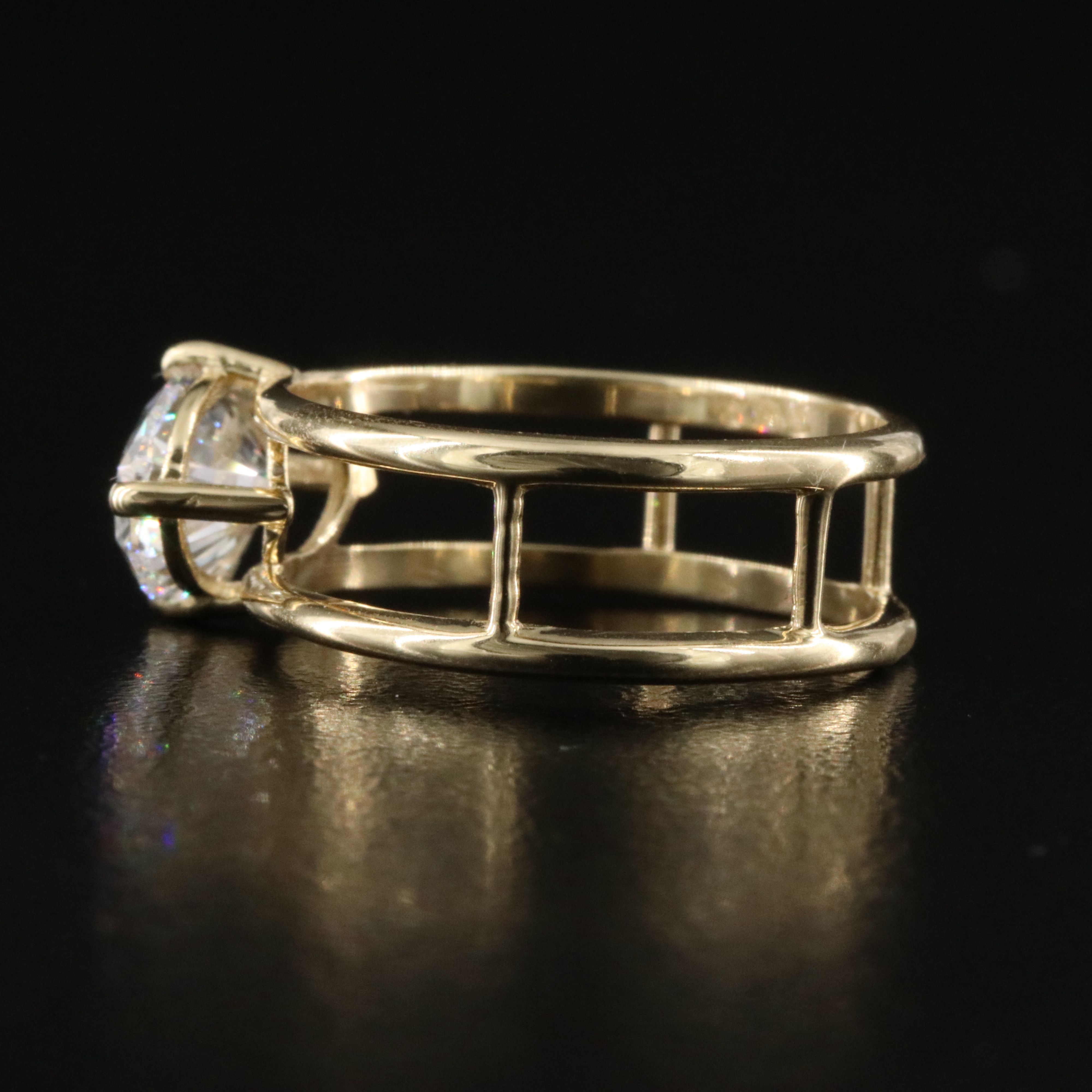 14K 2.01 CT Lab Grown Diamond East-West Solitaire Ring with IGI Report