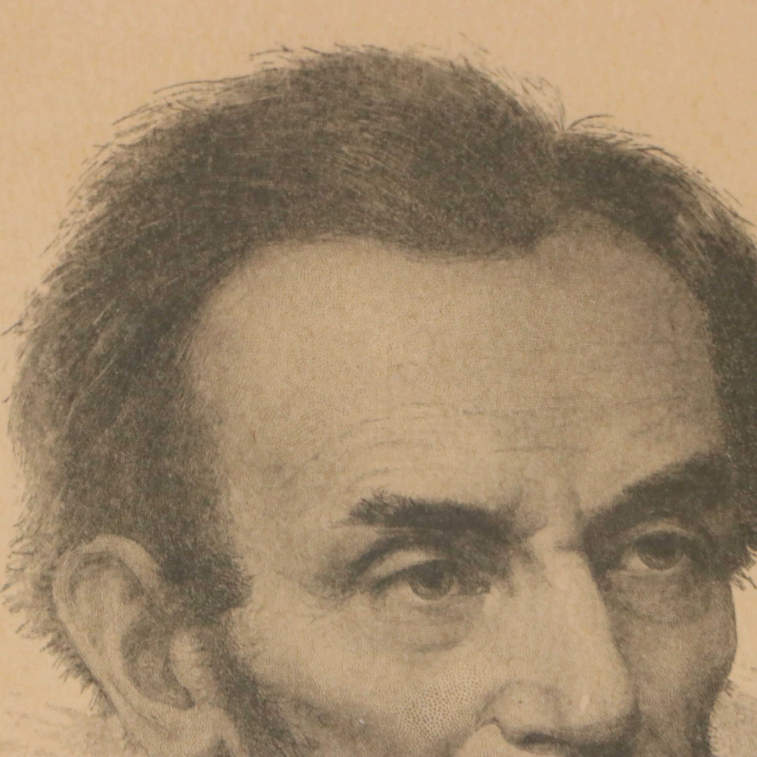 Francis B. Carpenter Wood Engraving "Abraham Lincoln"