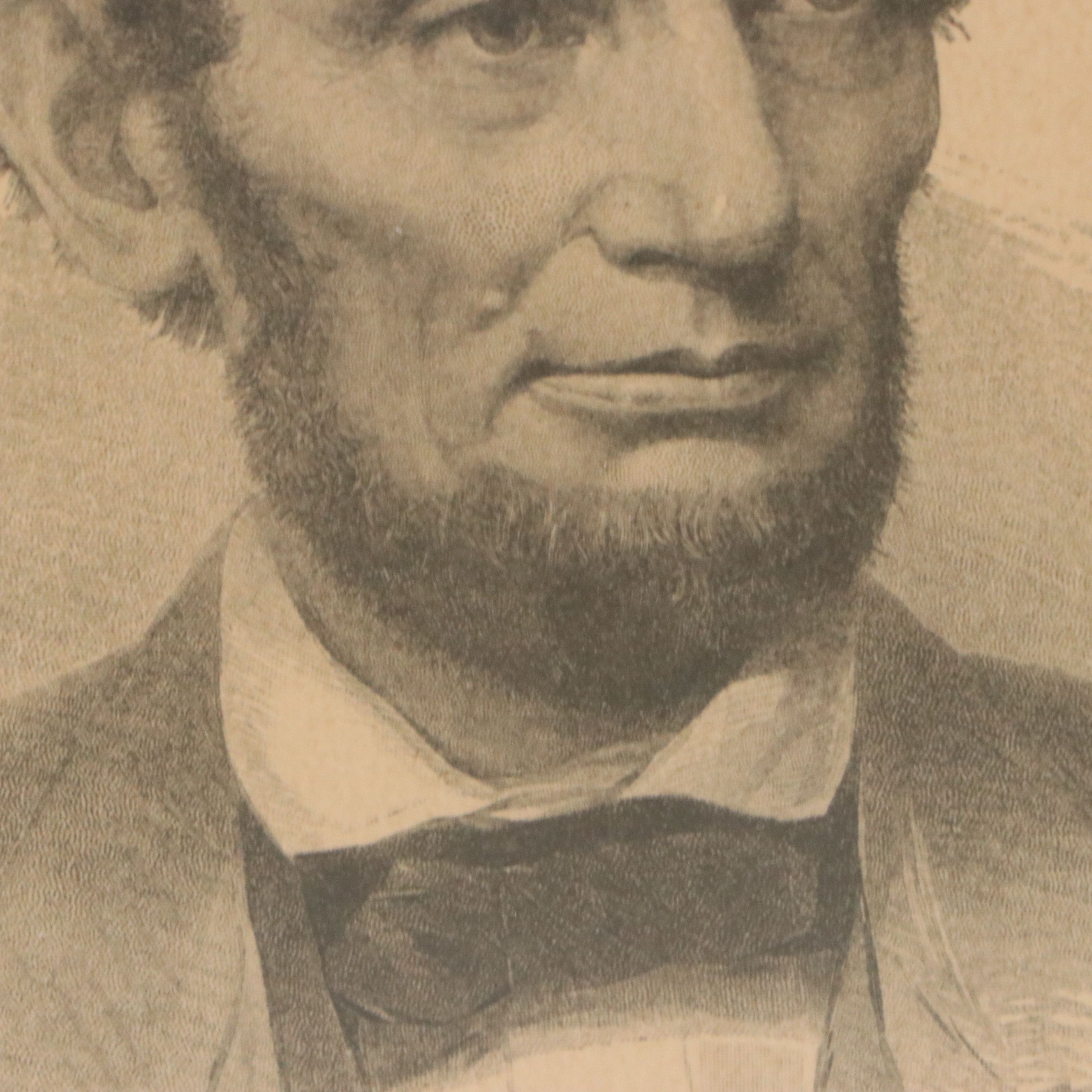 Francis B. Carpenter Wood Engraving "Abraham Lincoln"