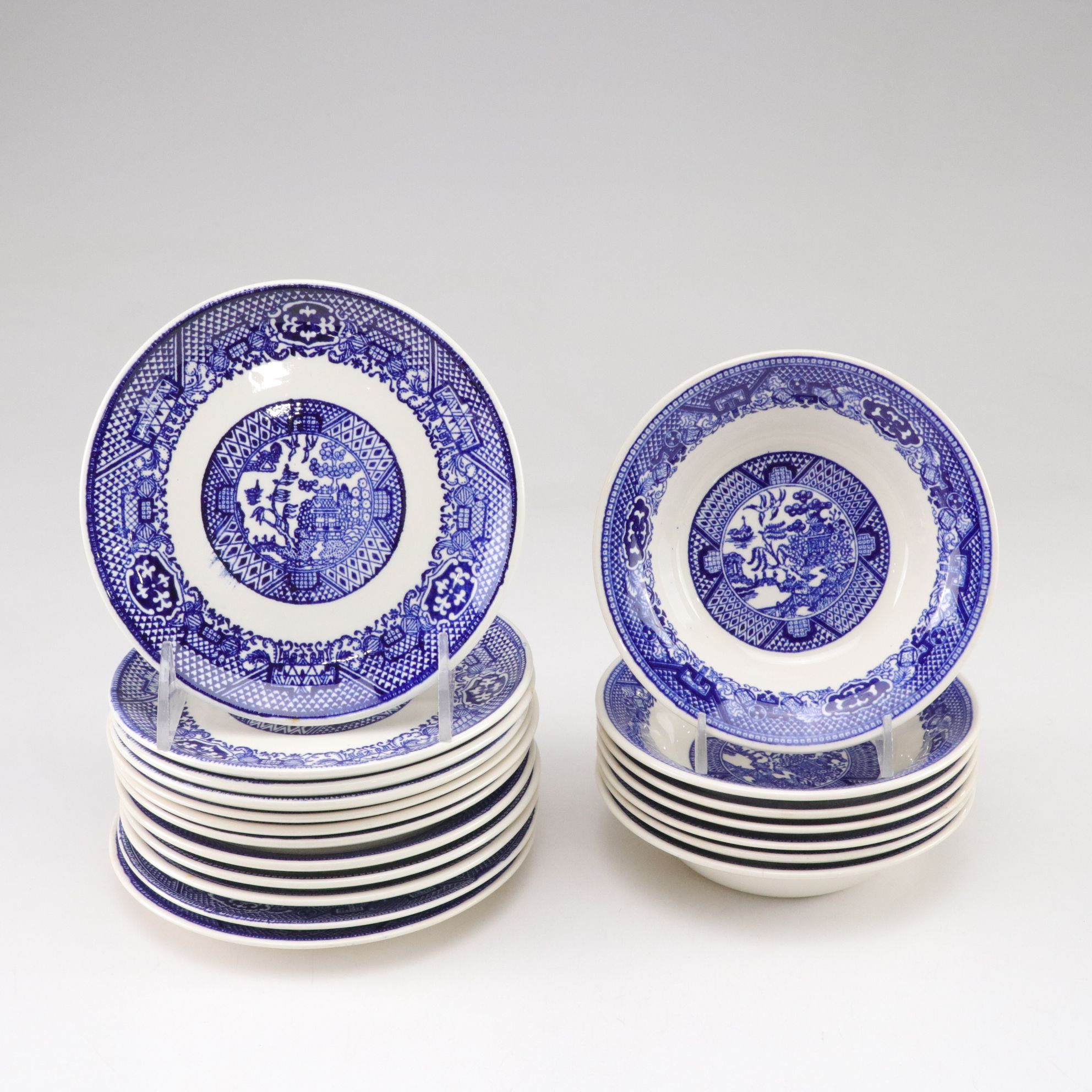 Royal China "Willow Ware" with Other Blue Willow Tableware