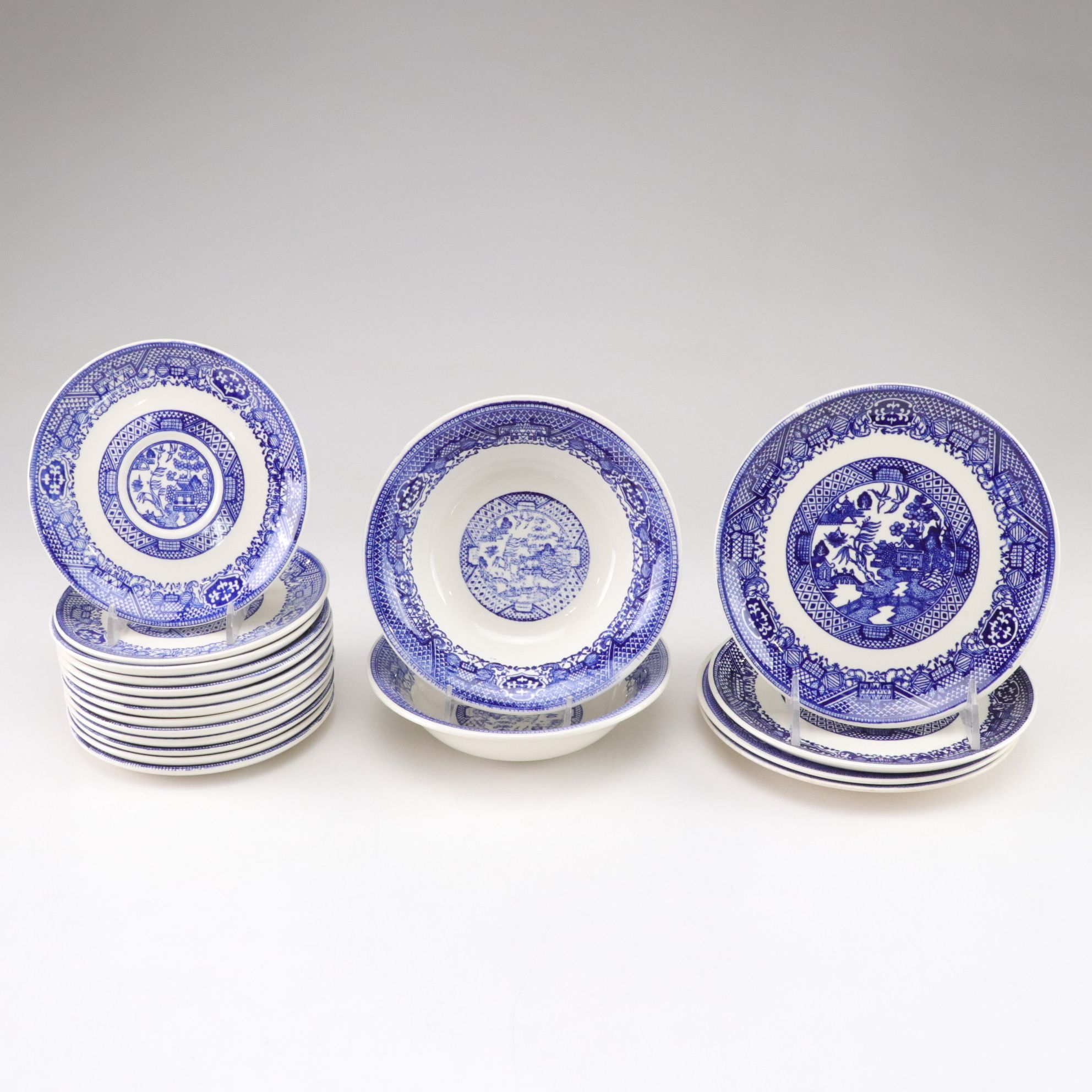 Royal China "Willow Ware" with Other Blue Willow Tableware