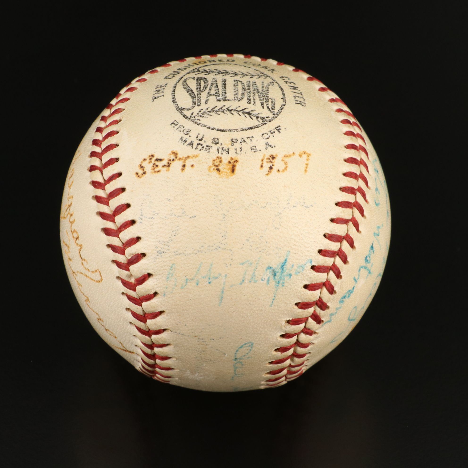 1957 New York Giants Team Signed Baseball From Final Game In New York