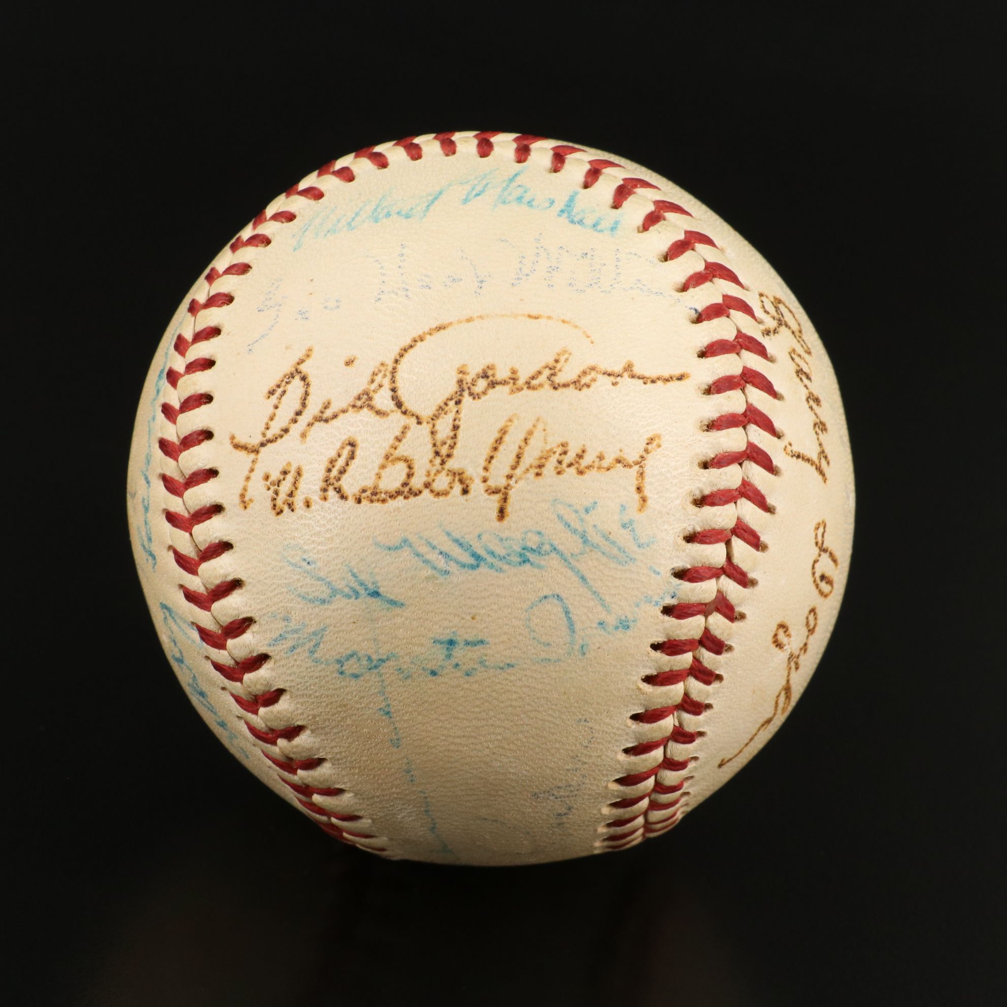 1957 New York Giants Team Signed Baseball From Final Game In New York