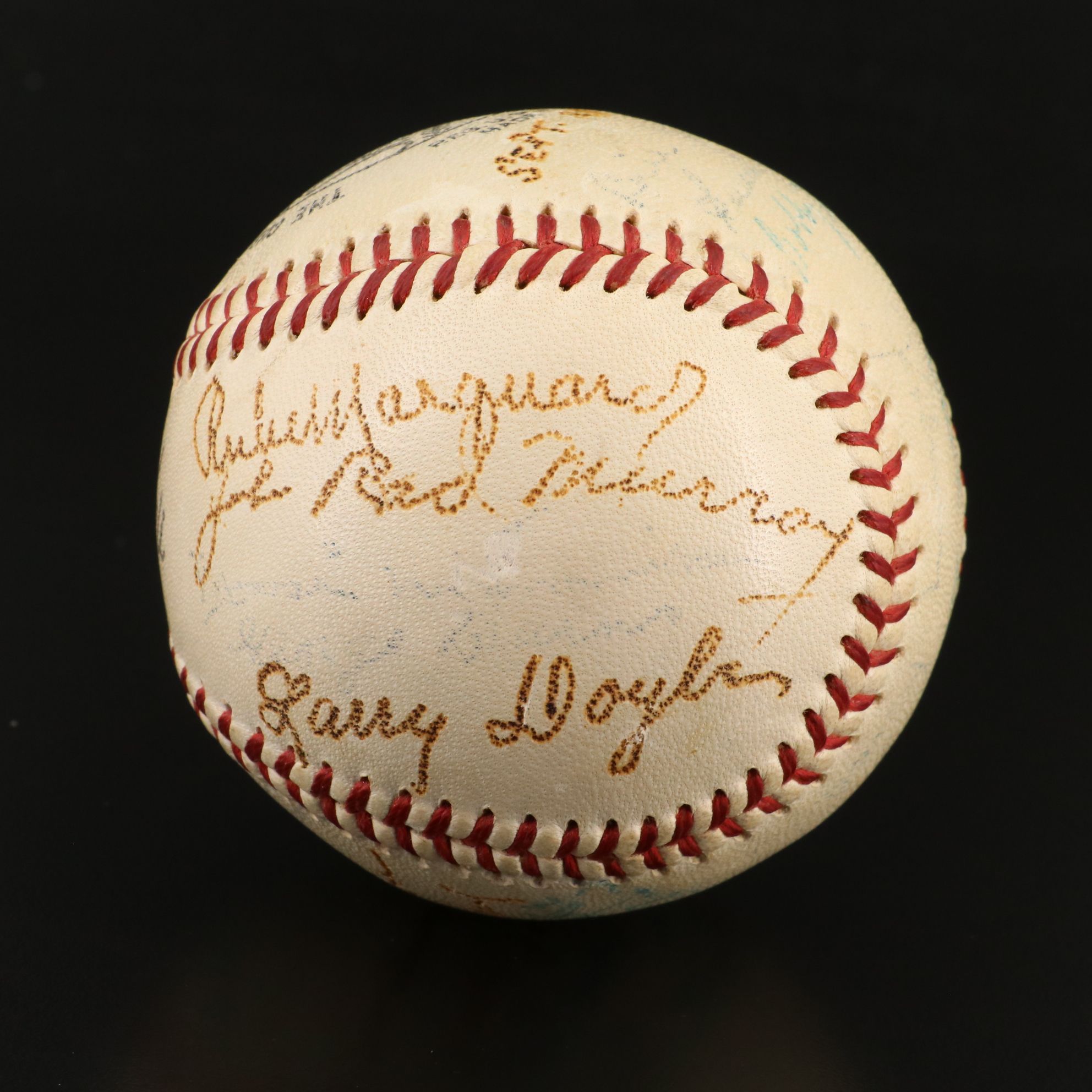 1957 New York Giants Team Signed Baseball From Final Game In New York