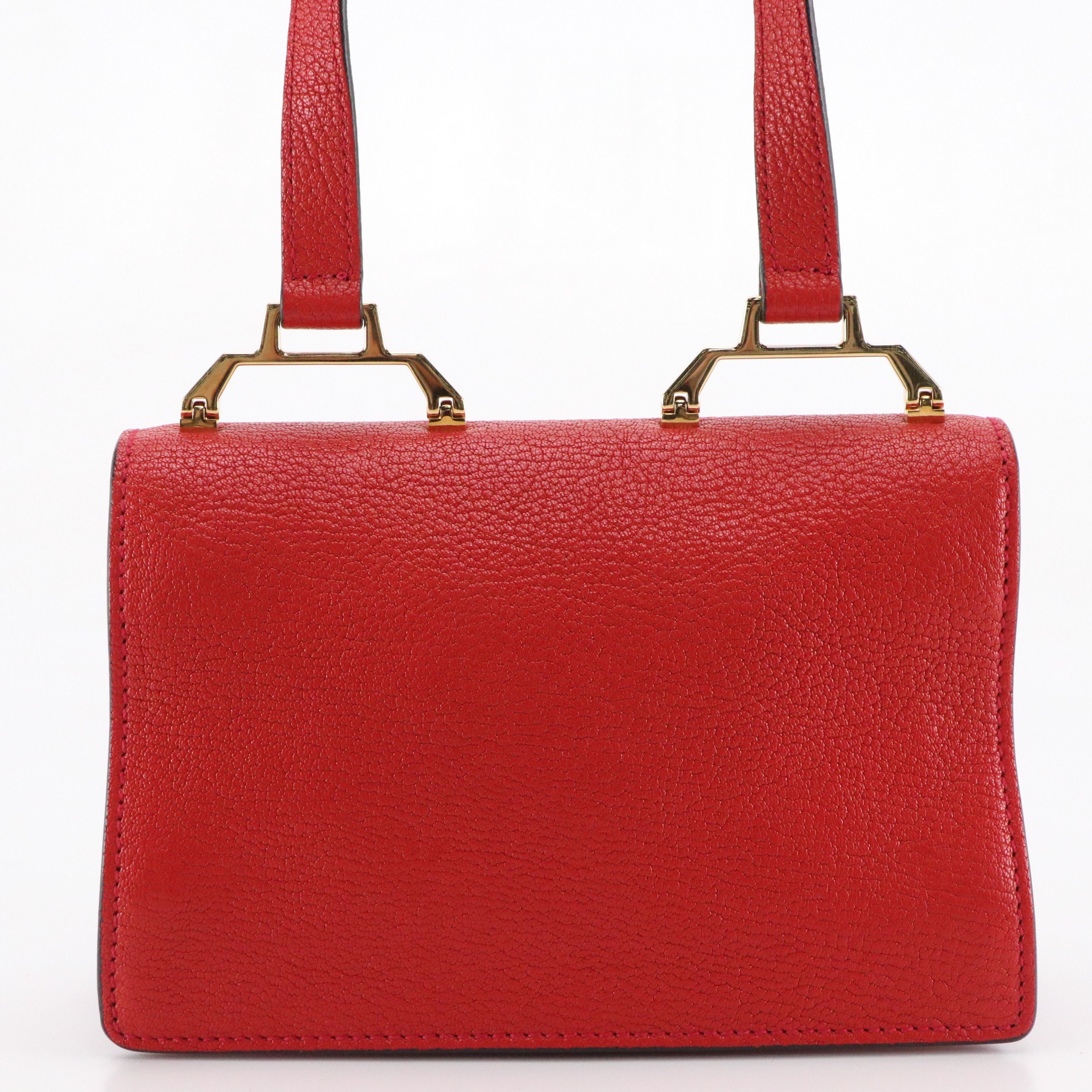 Miu Miu Logo Flap Shoulder Bag 5BH087 in Fuoco Madras Leather