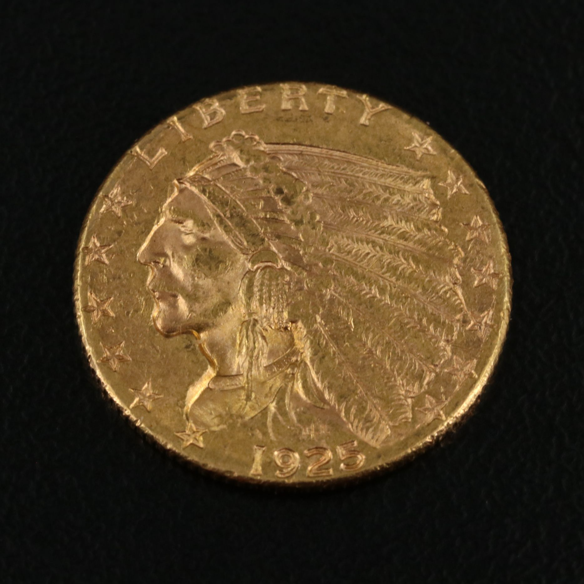 1925-D Indian Head $2 1/2 Gold Coin