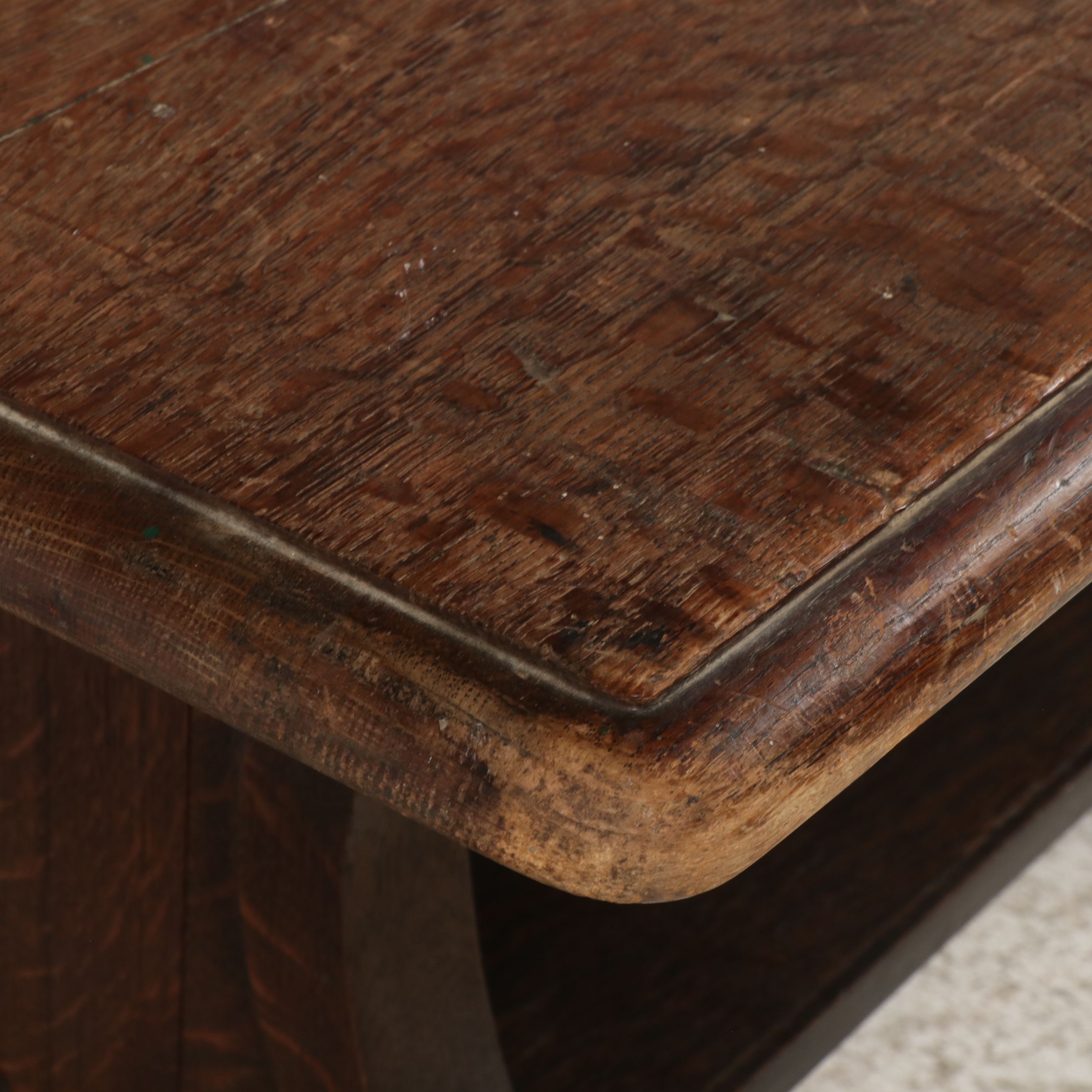 Renaissance Revival Quartersawn Oak Trestle Table